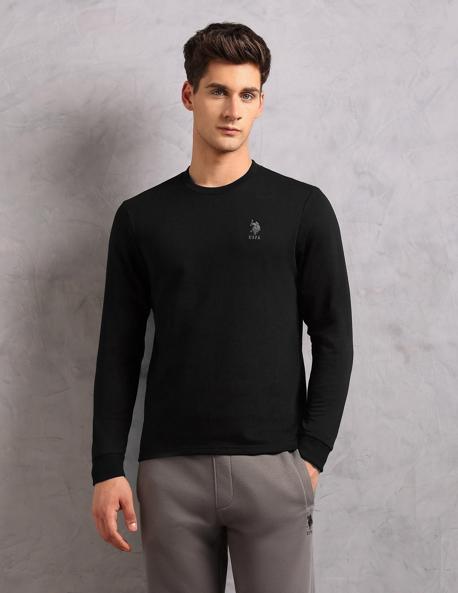 Comfort Fit Solid OEE14 Lounge T-Shirt - Pack Of 1 Black - U.S. POLO ASSN. | Large