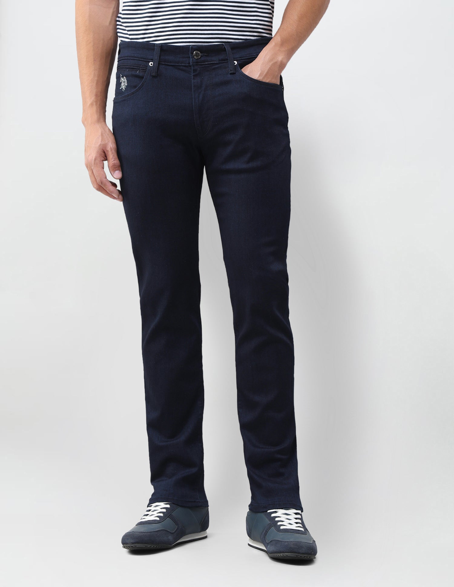 Brandon Slim Tapered Fit Blue Jeans Blue - U.S. Polo Assn. India | Large
