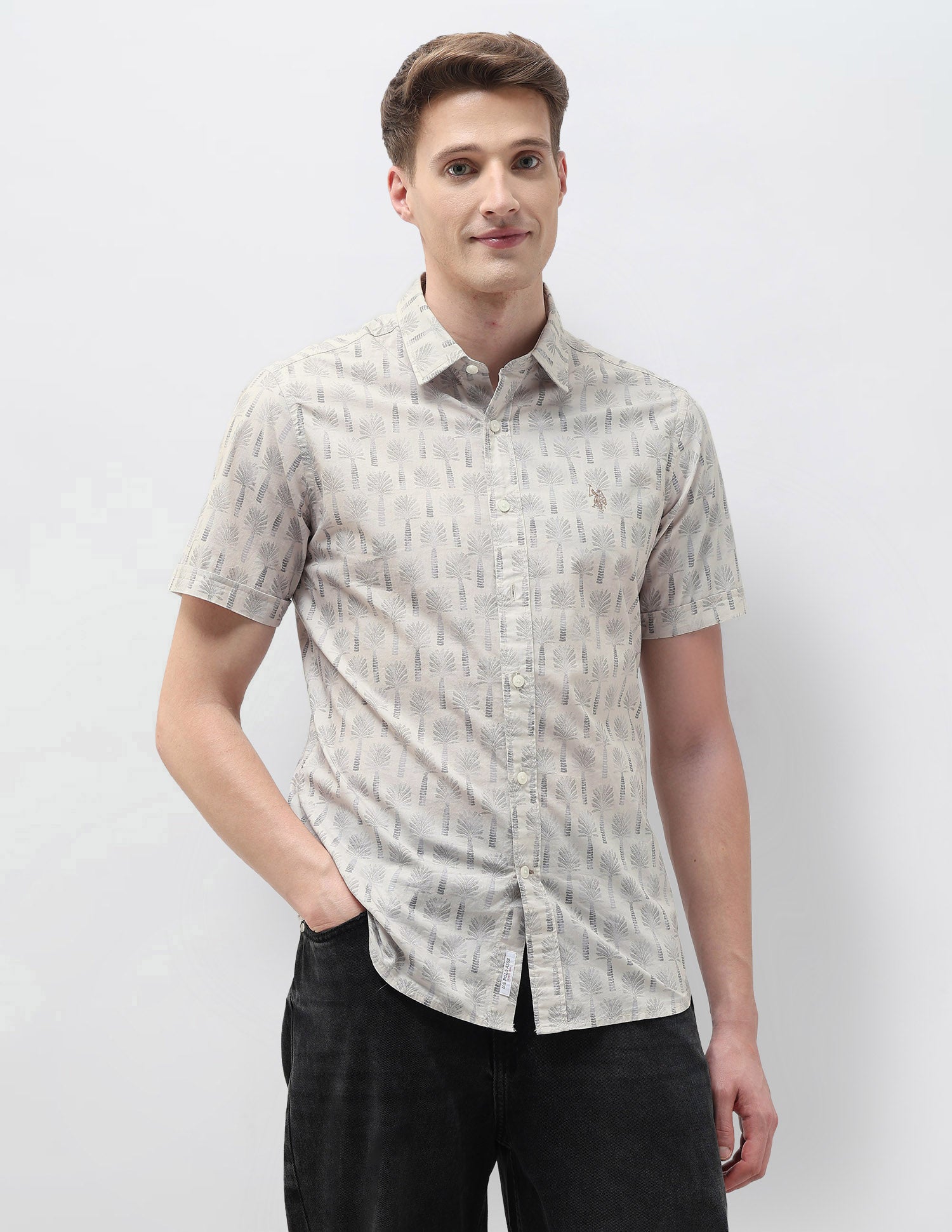 Tailored Fit Working Holiday Shirt Khaki - U.S. Polo Assn. India | Large