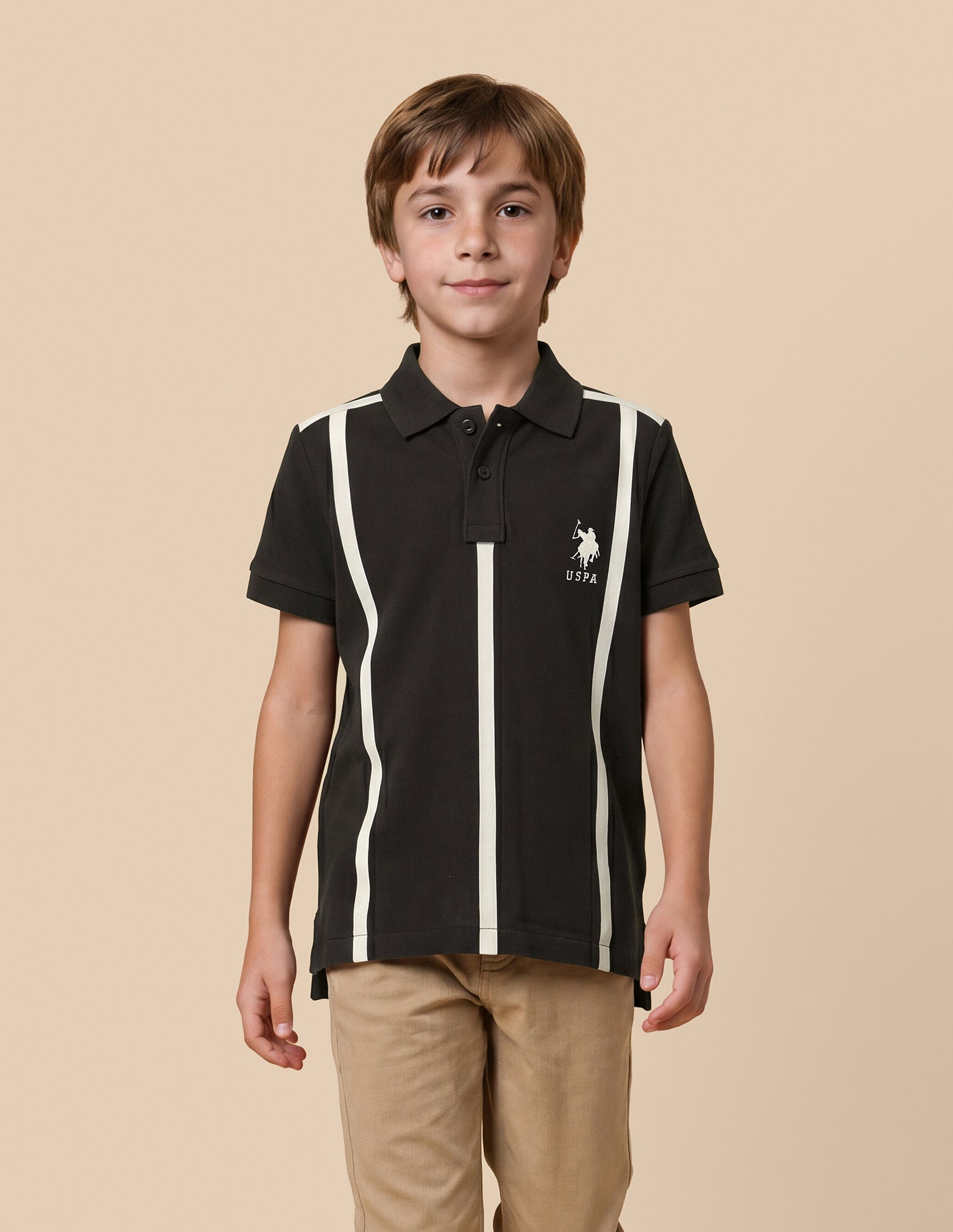 Brand Printed Regular Fit Polo Shirt Brown - U.S. Polo Assn. India | Large