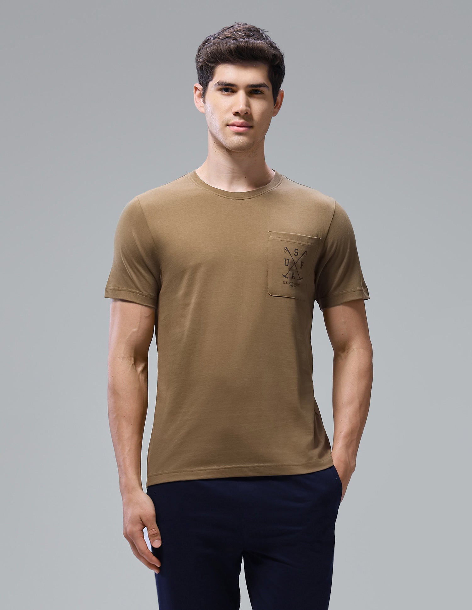 Solid Regular Fit Loungewear T-Shirt Butternut - U.S. Polo Assn. India | Large