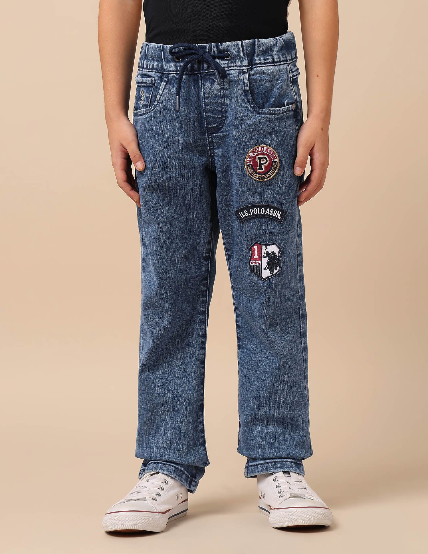 Boys Stone Washed Relaxed Fit Jeans Blue - U.S. POLO ASSN. | Large