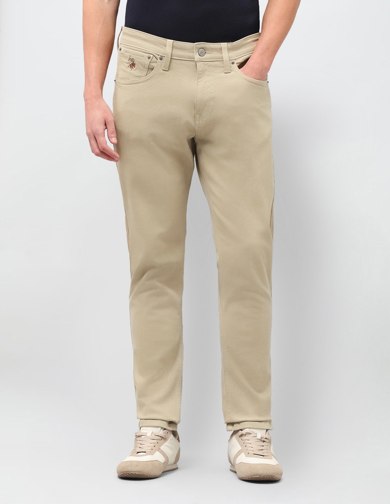 Brandon Slim-Tapered Fit Beige Jeans Beige - U.S. Polo Assn. India | Large