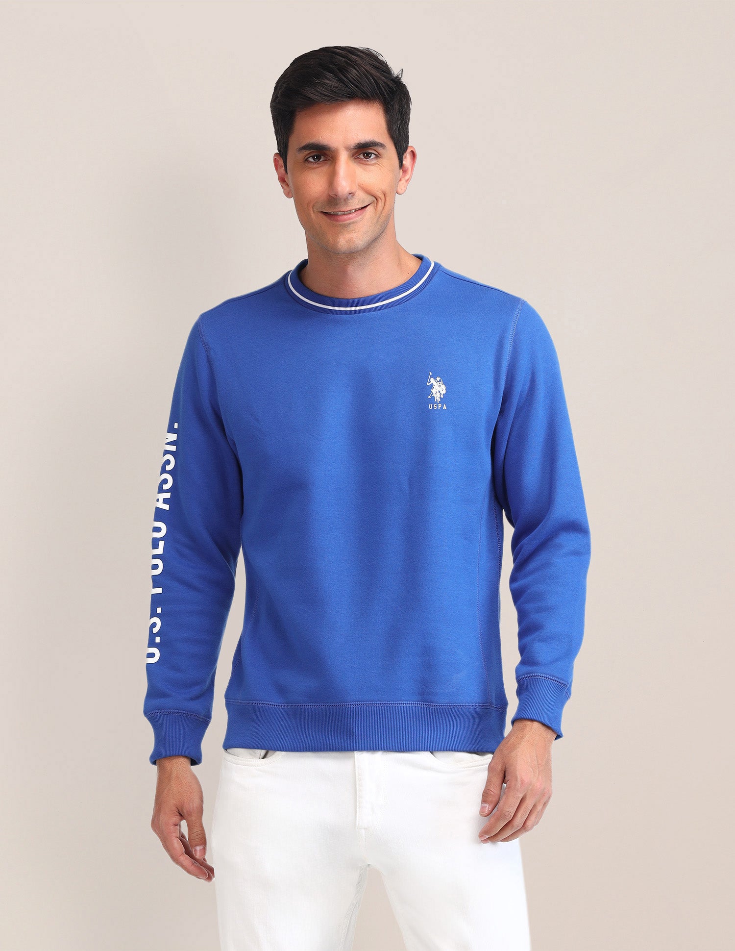 Brand Embroidered Regular Fit Sweatshirt Blue - U.S. POLO ASSN. | Large