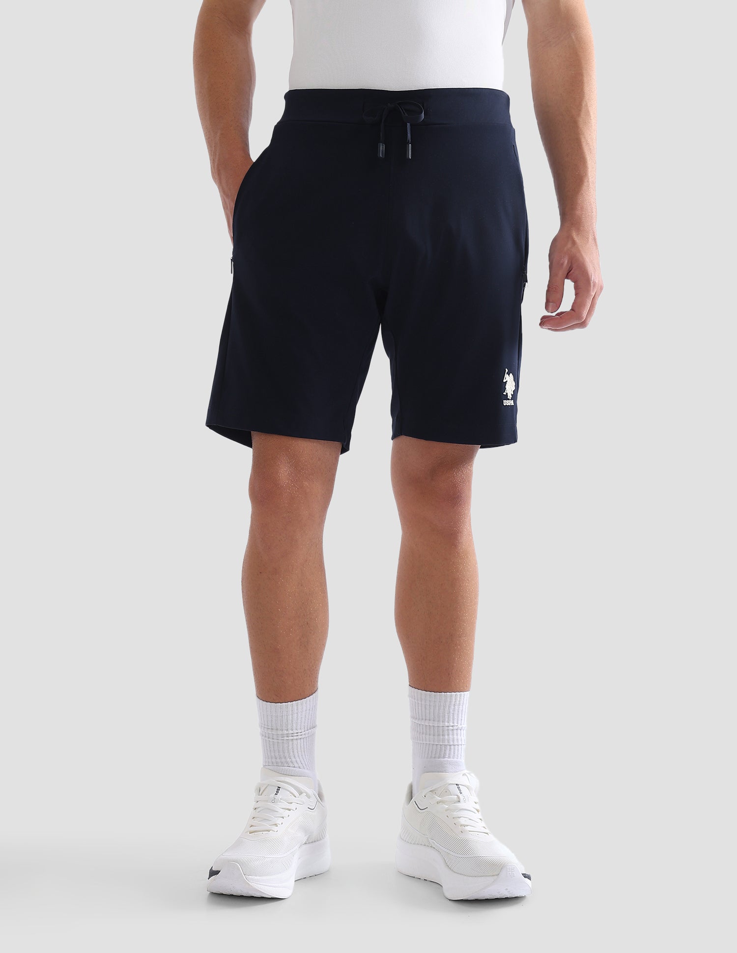 Slim Fit Mid Rise Active Shorts Navy - U.S. Polo Assn. India | Large