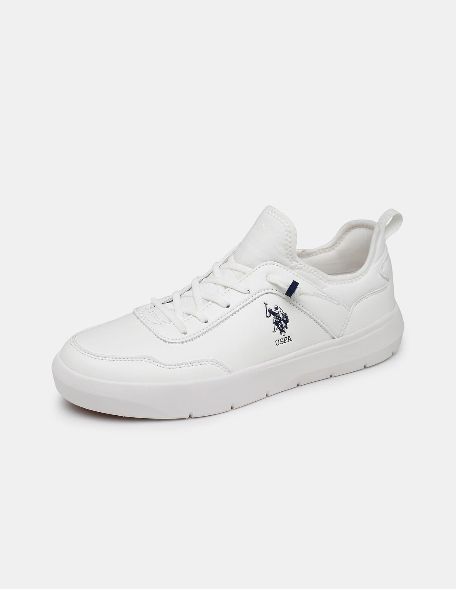 Round Toe Lace Ups Barclay Sneakers White - U.S. Polo Assn. India | Large
