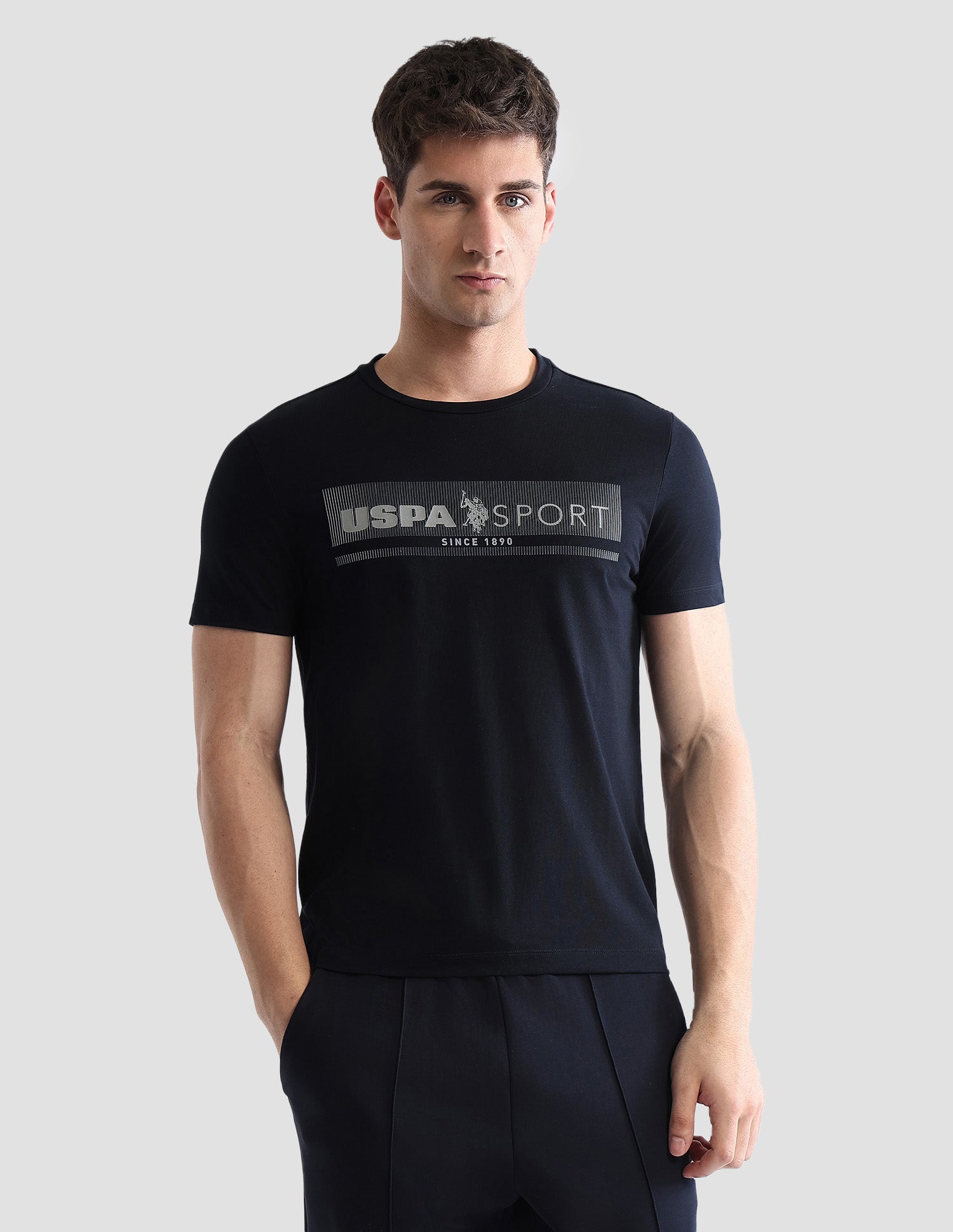 Brand Embossed Regular Fit Active T-Shirt Navy - U.S. POLO ASSN. | Large