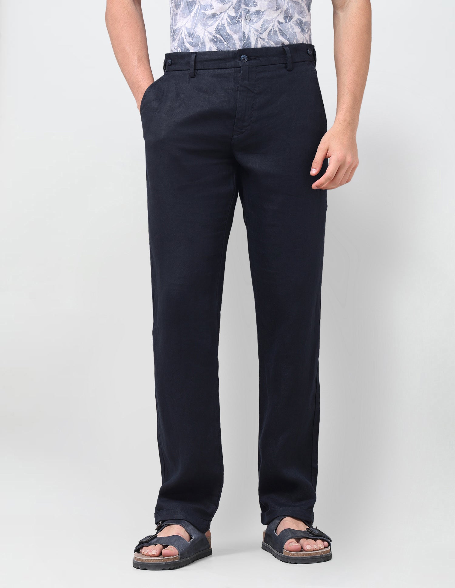 Mid Rise Riley Straight Fit Trousers Navy - U.S. Polo Assn. India | Large