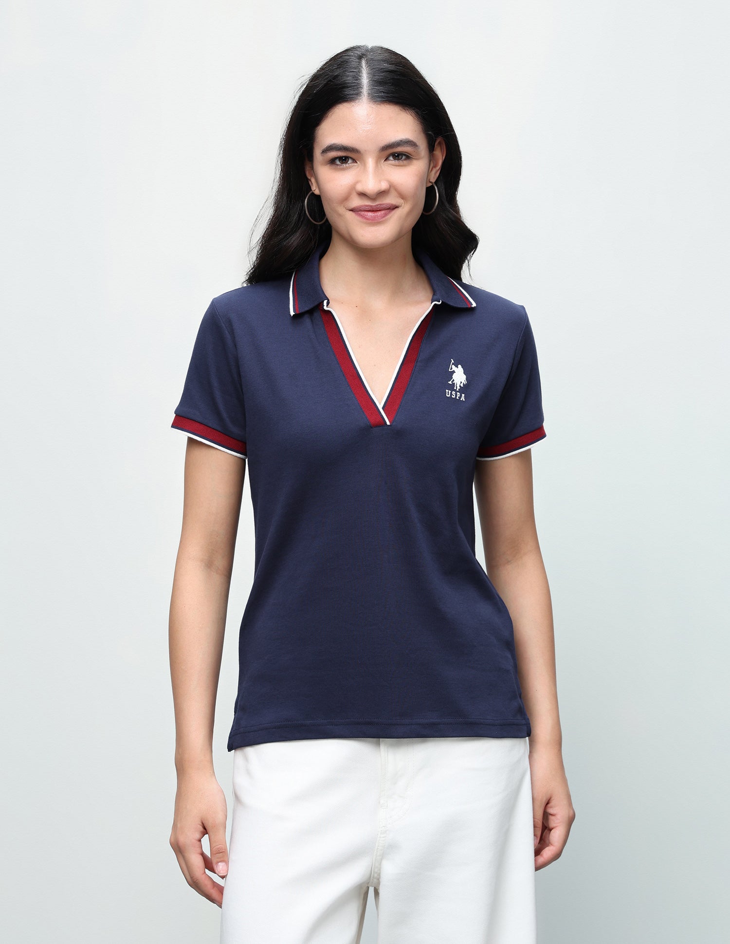 Solid Regular Fit Polo Shirt Navy - U.S. Polo Assn. India | Large