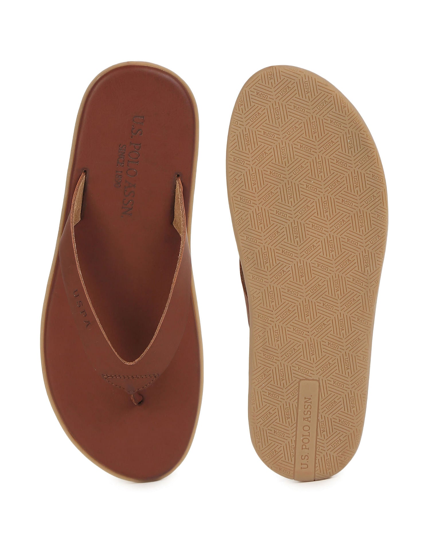 Men Solid Norwalk 3.0 Flip Flops Tan - U.S. Polo Assn. India | Large