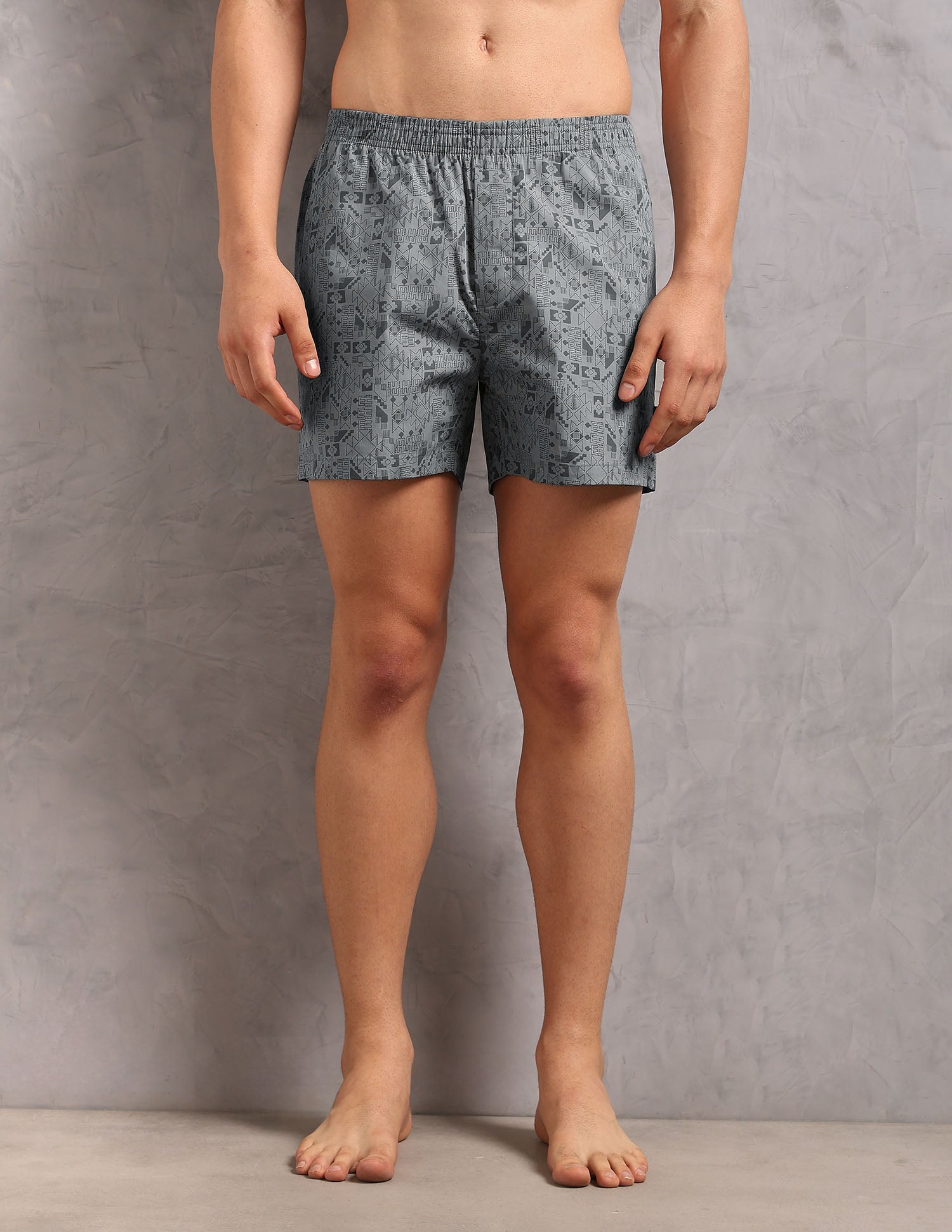 Cotton Printed OEX12 Boxers - Pack Of 1 Light Grey - U.S. POLO ASSN. | Large