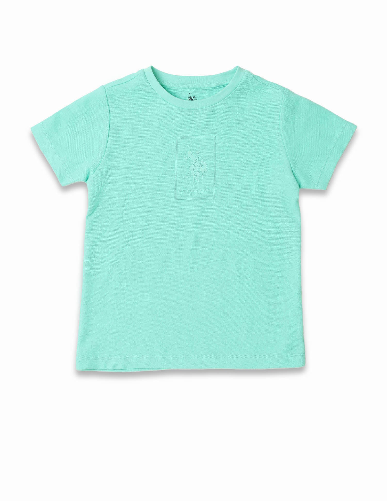 Boys Brand Embossed Regular Fit T-Shirt Aqua - U.S. POLO ASSN. | Large