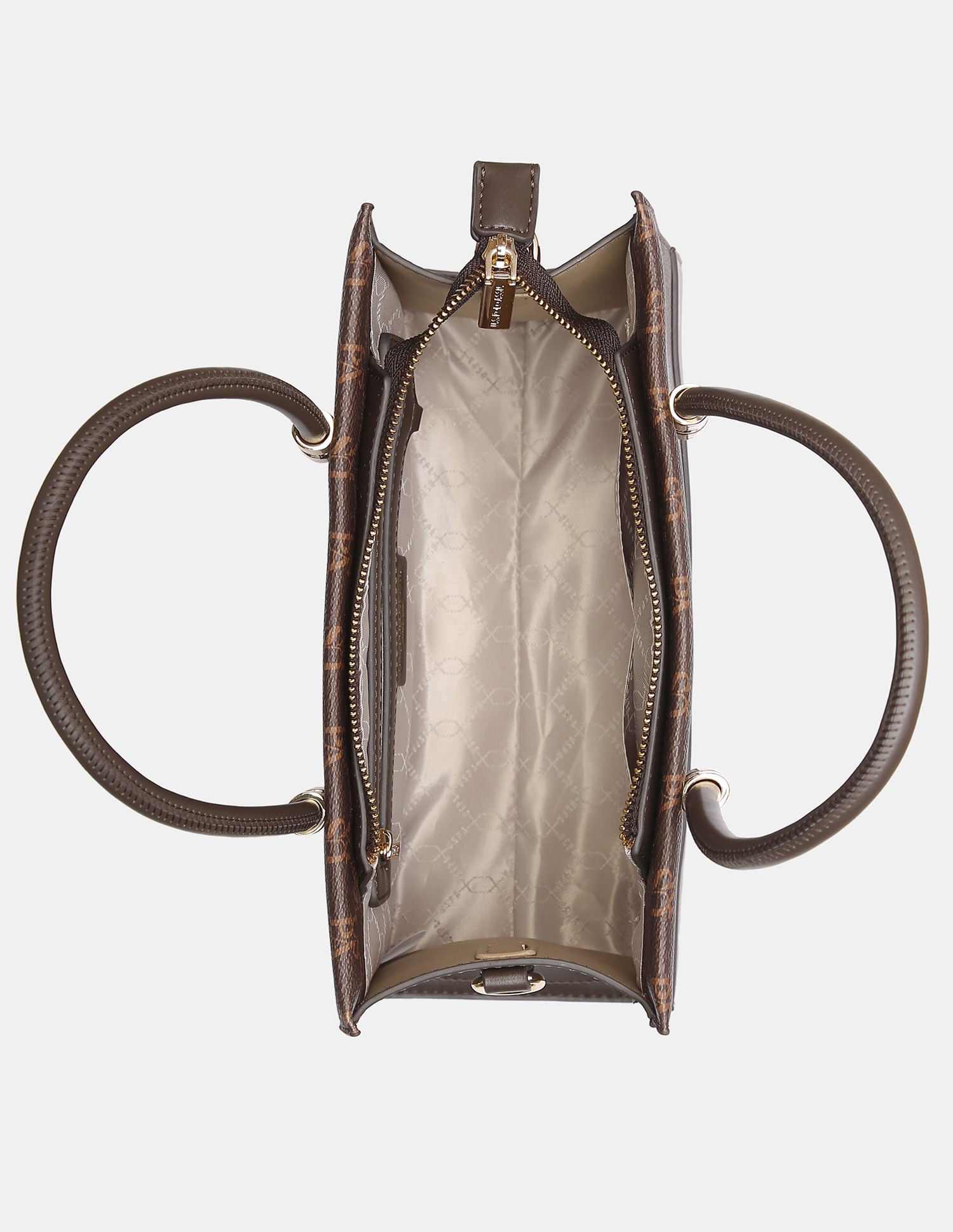 Women Bijou Satchel Bag with Sling Strap Brown - U.S. POLO ASSN. | Large