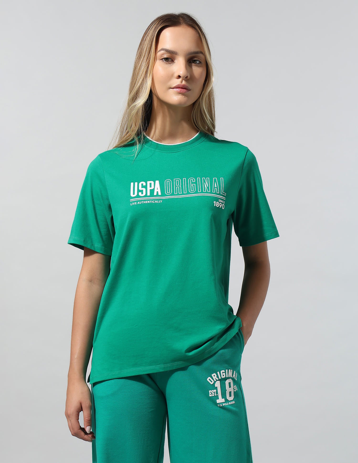 Shrunken Regular Fit T-Shirt Green - U.S. Polo Assn. India | Large