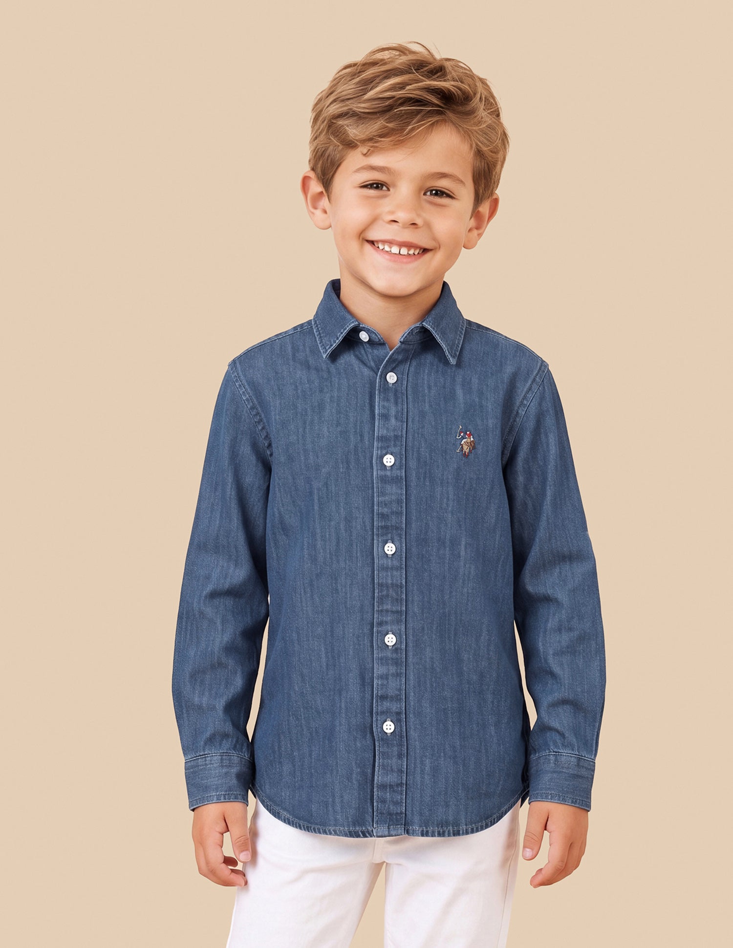 Solid Regular Fit Shirt Navy - U.S. Polo Assn. India | Large