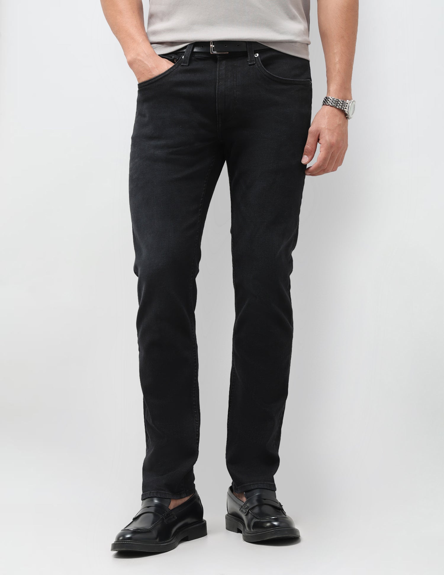 Brandon Slim Tapered Fit Black Jeans Black - U.S. Polo Assn. India | Large