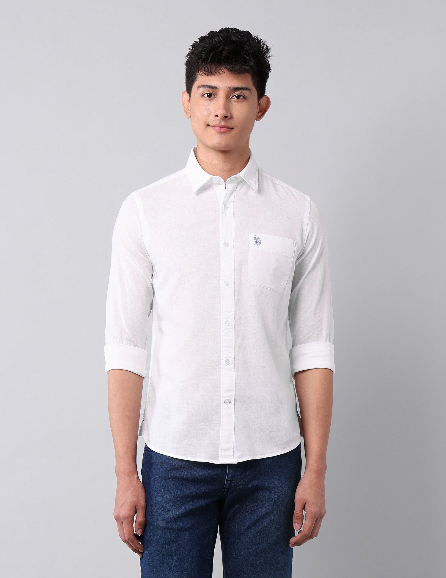 Solid Pure Cotton Shirt White - U.S. Polo Assn. India | Large
