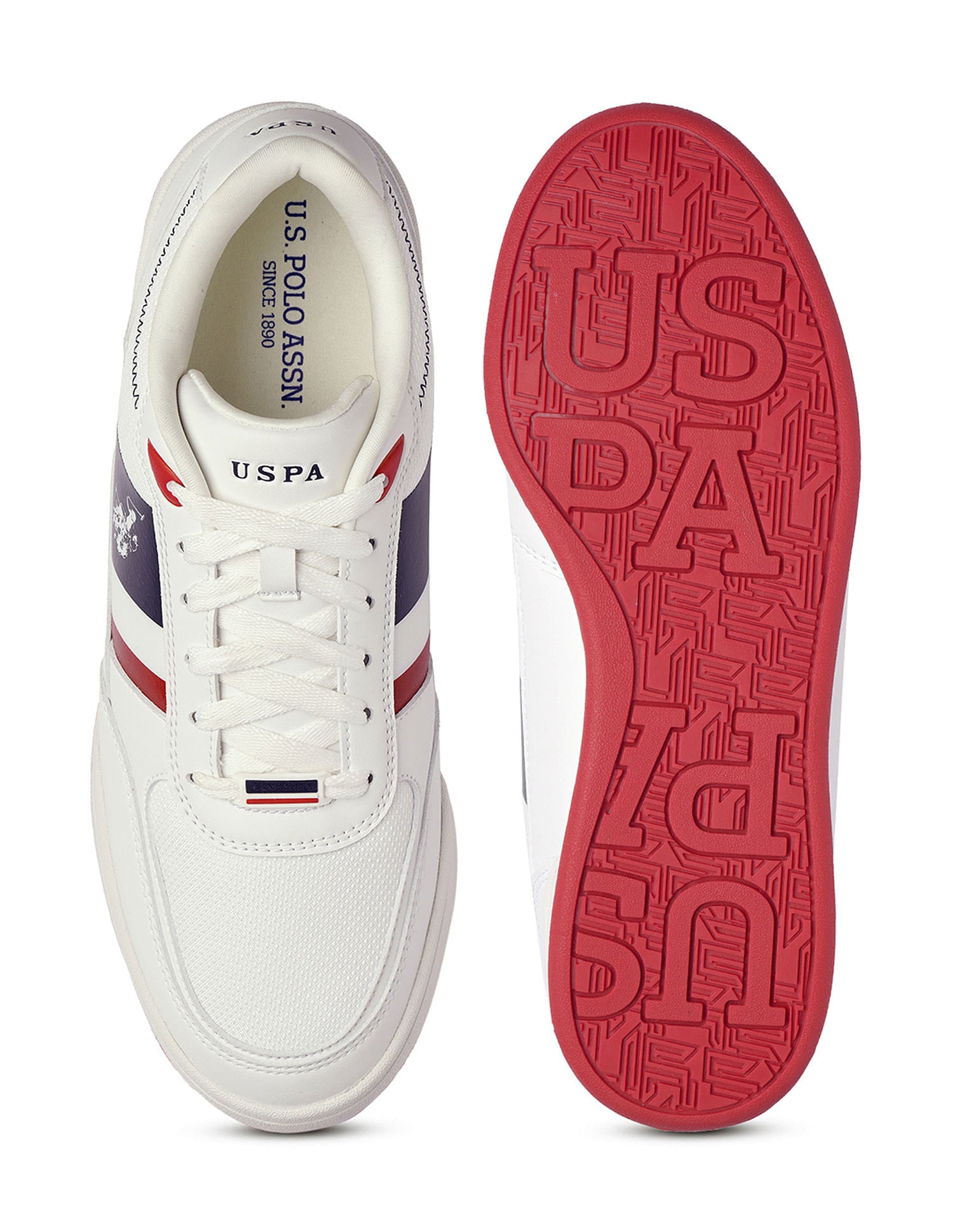 Men Luis Colourblocked Sneakers Off White - U.S. Polo Assn. India | Large