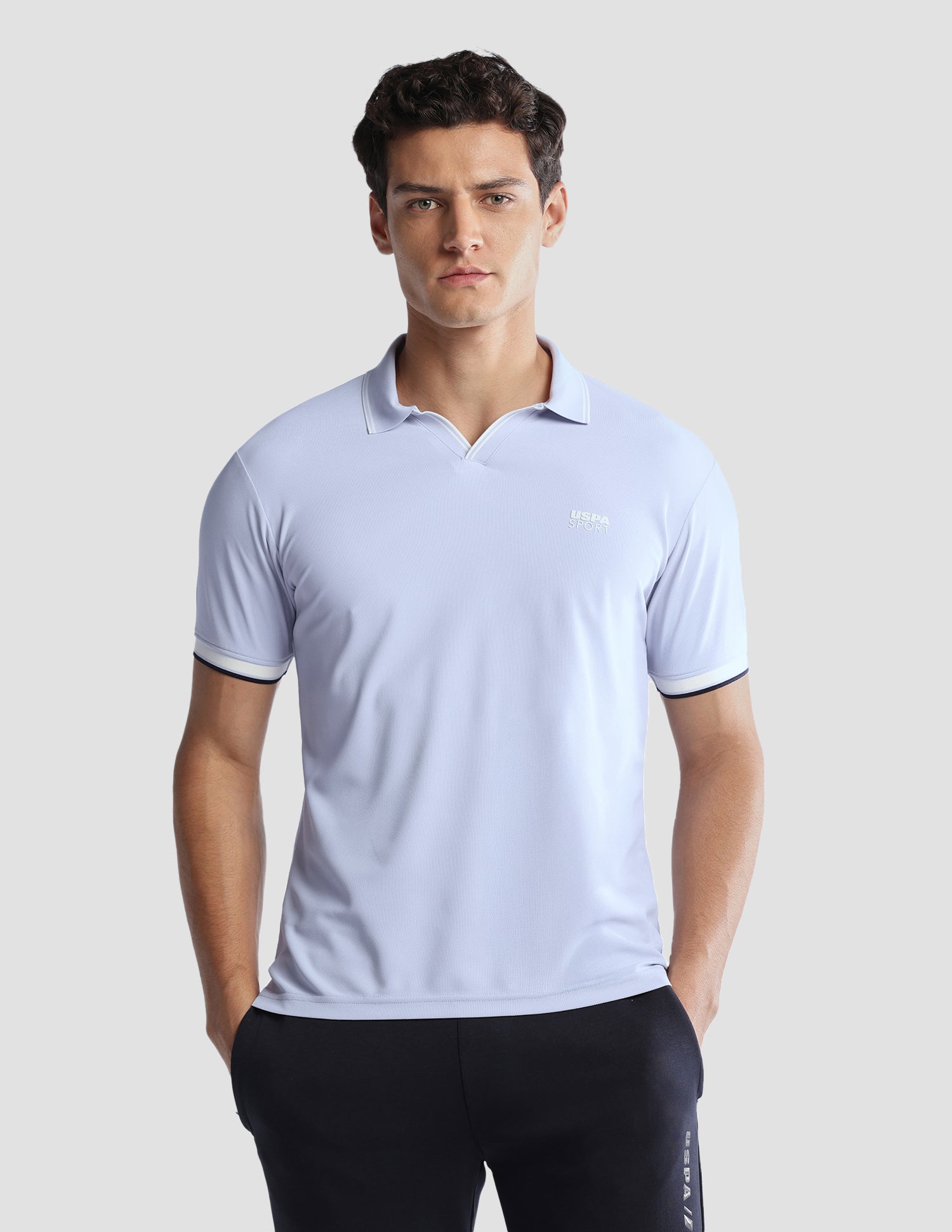 Solid Regular Fit Active Polo Shirt Purple - U.S. Polo Assn. India | Large