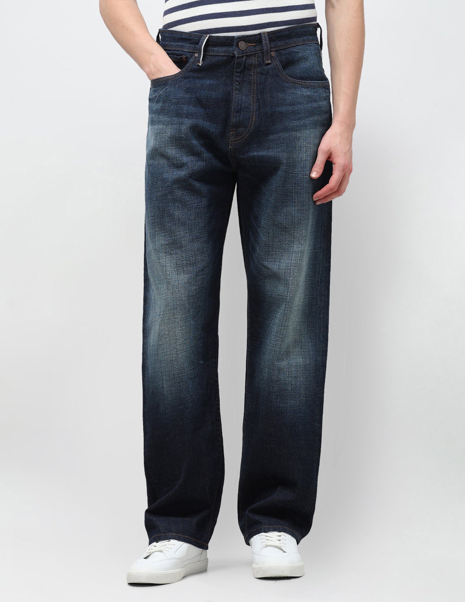 Harold Slim Straight Fit Blue Jeans Tinted Blue - U.S. Polo Assn. India | Large