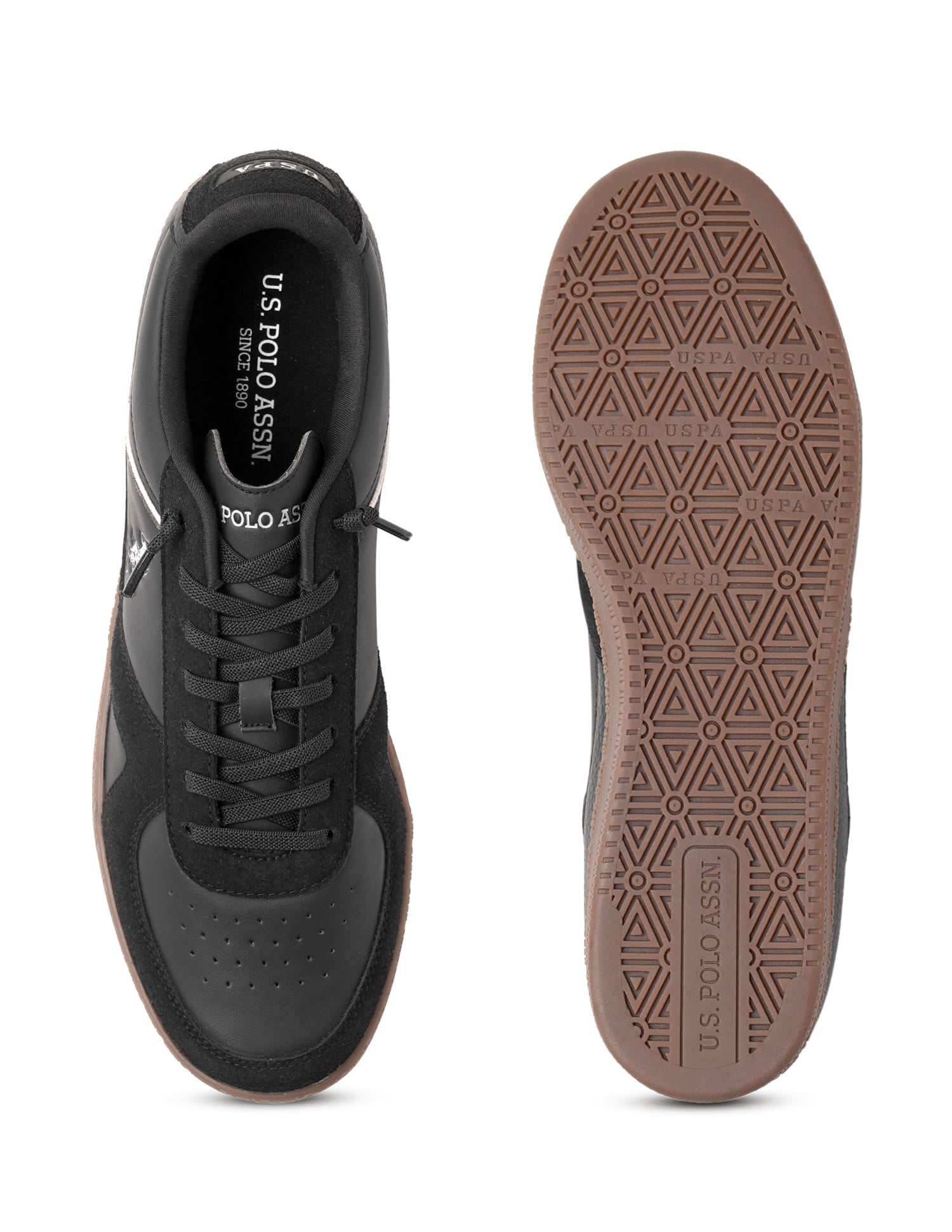 Men Jorge Solid Sneakers Black - U.S. Polo Assn. India | Large