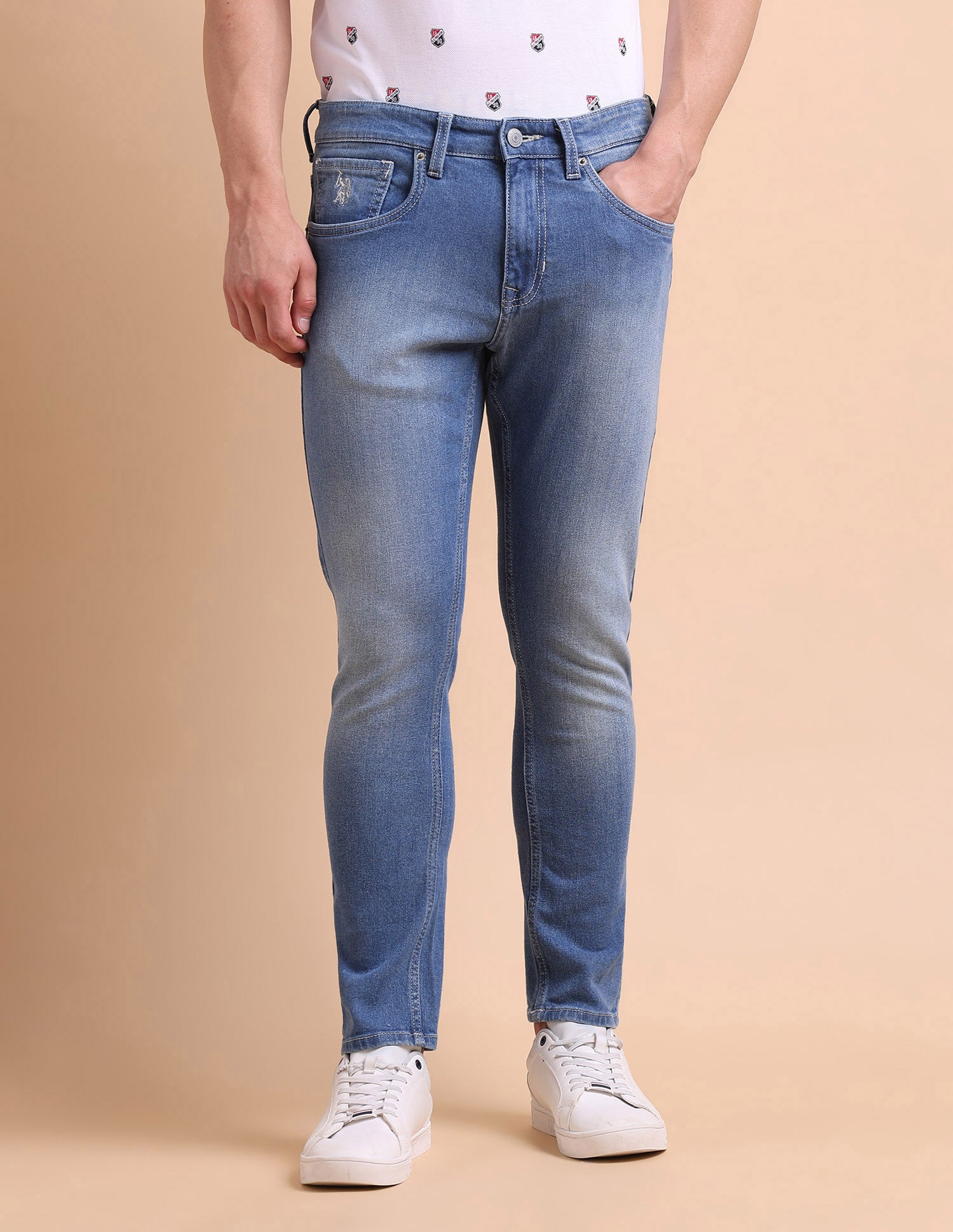 Henry Tapered Cropped Fit Blue Jeans Blue - U.S. POLO ASSN. | Large