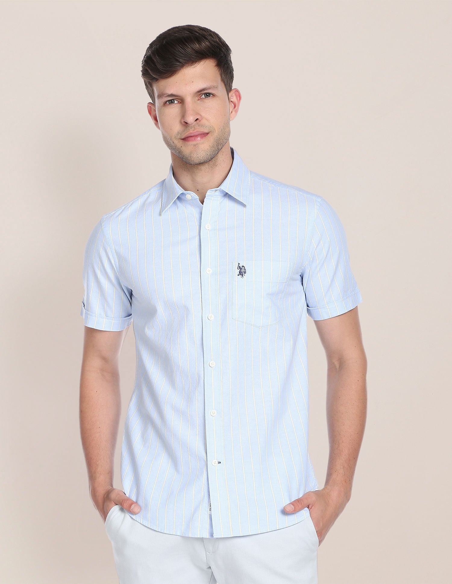 Striped Pinpoint Oxford Casual Shirt – U.S. Polo Assn. India