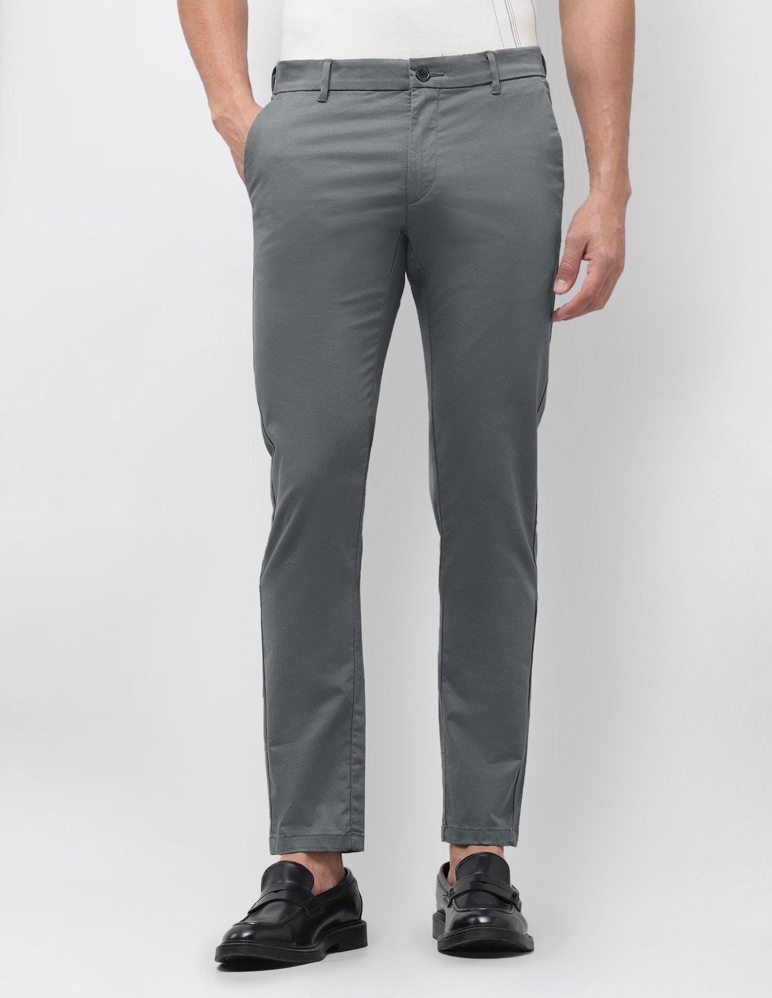 Austin Slim Fit All Over Printed Trousers Charcoal - U.S. Polo Assn. India | Large