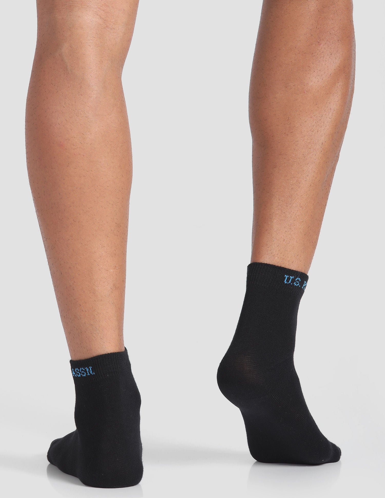 Ankle Length Stretch I646 Socks - Pack Of 3 Navy, Black and Grey - U.S. POLO ASSN. | Large