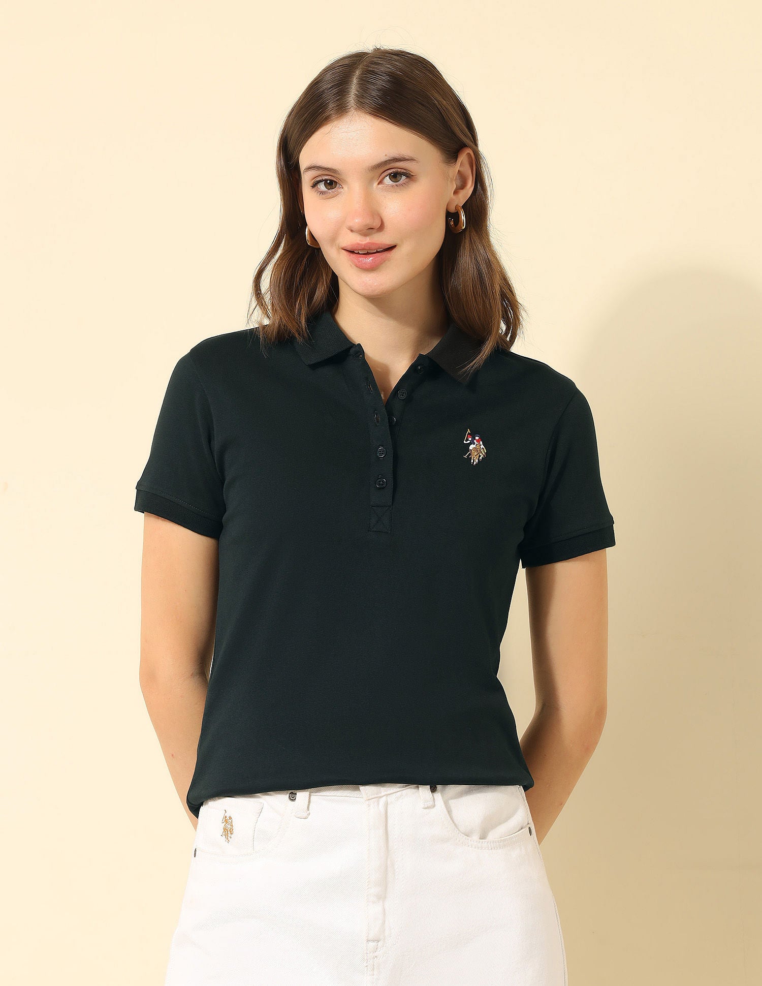 Regular Fit Solid Polo Shirt Dark Green - U.S. POLO ASSN. | Large