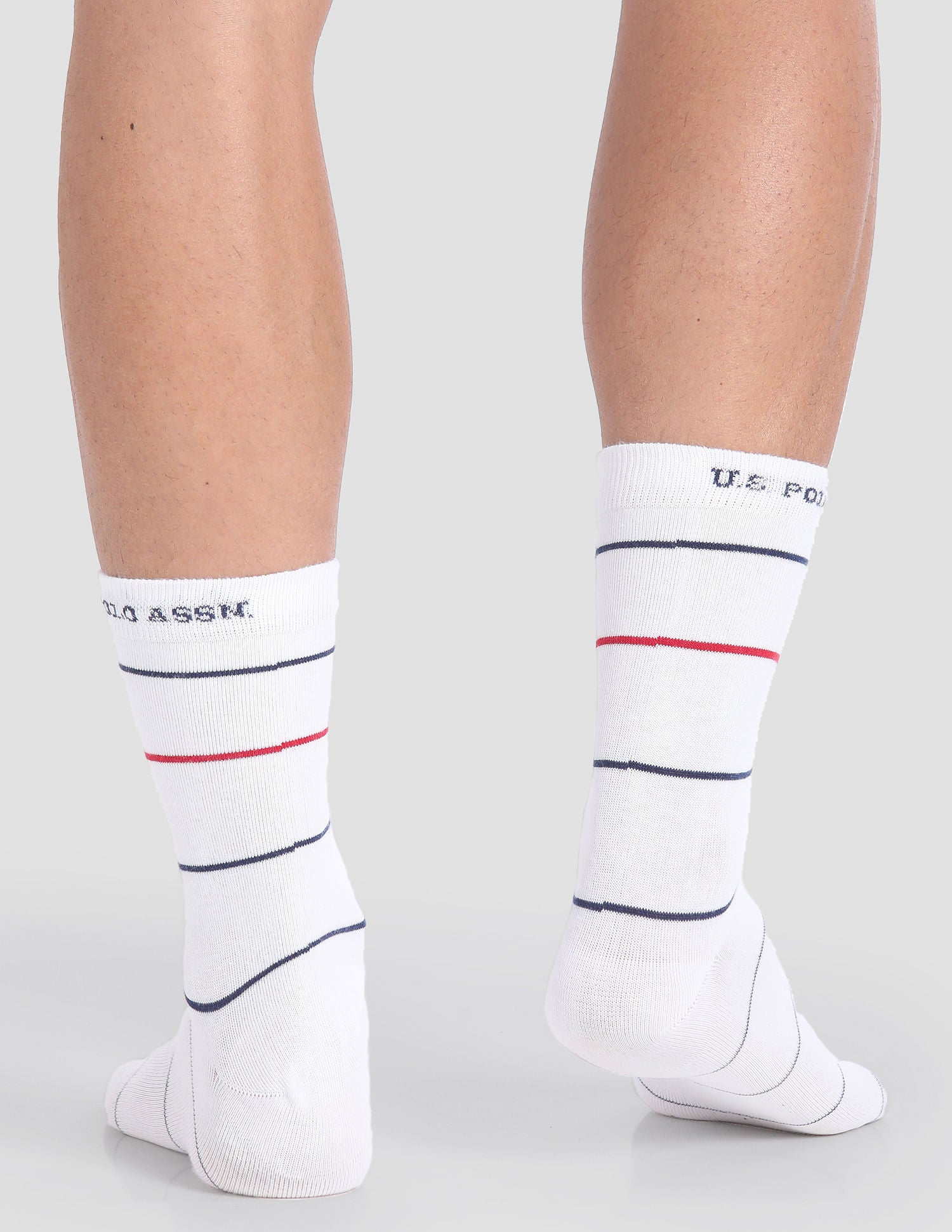 Cotton Polyamide Elastane I647 Socks - Pack Of 3 White - U.S. POLO ASSN. | Large