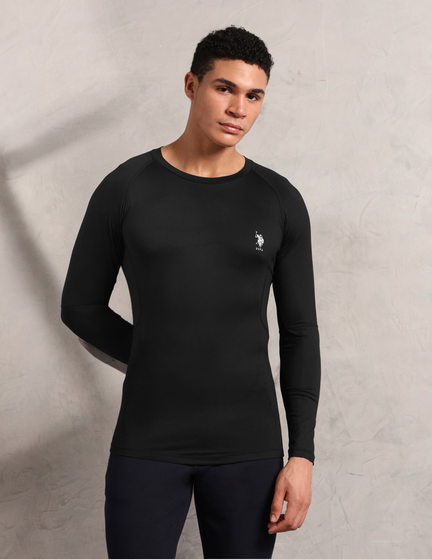 Essential Sports RV003 Compression T-Shirt Black - U.S. Polo Assn. India | Large