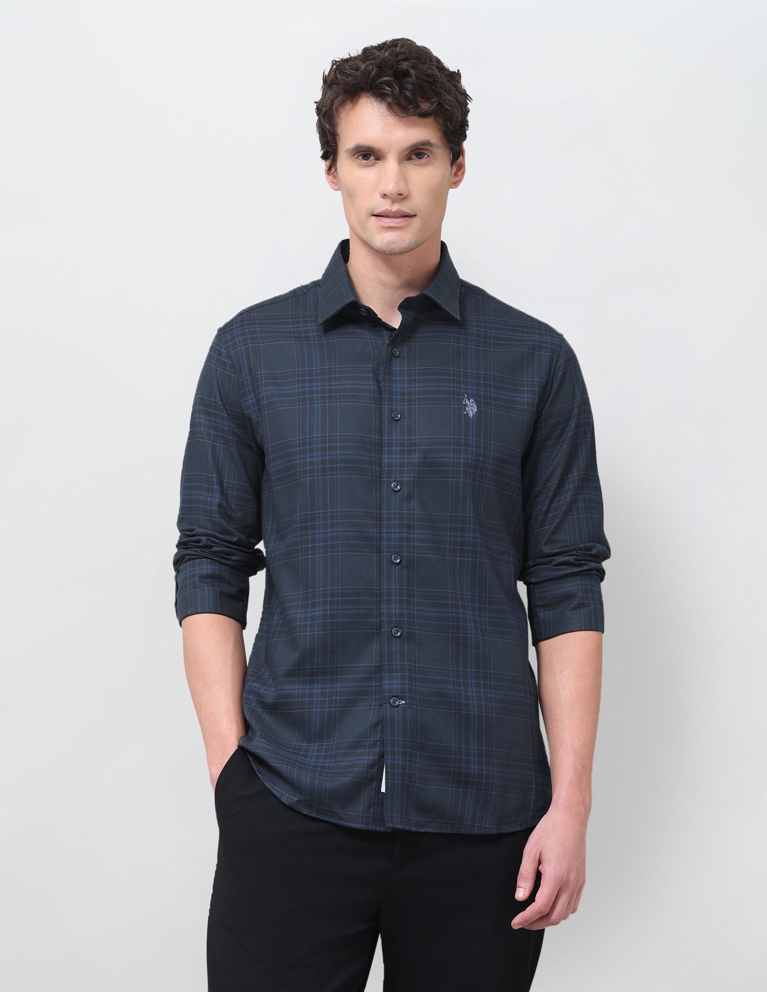 Tartan Checked Twill Shirt Navy - U.S. Polo Assn. India | Large