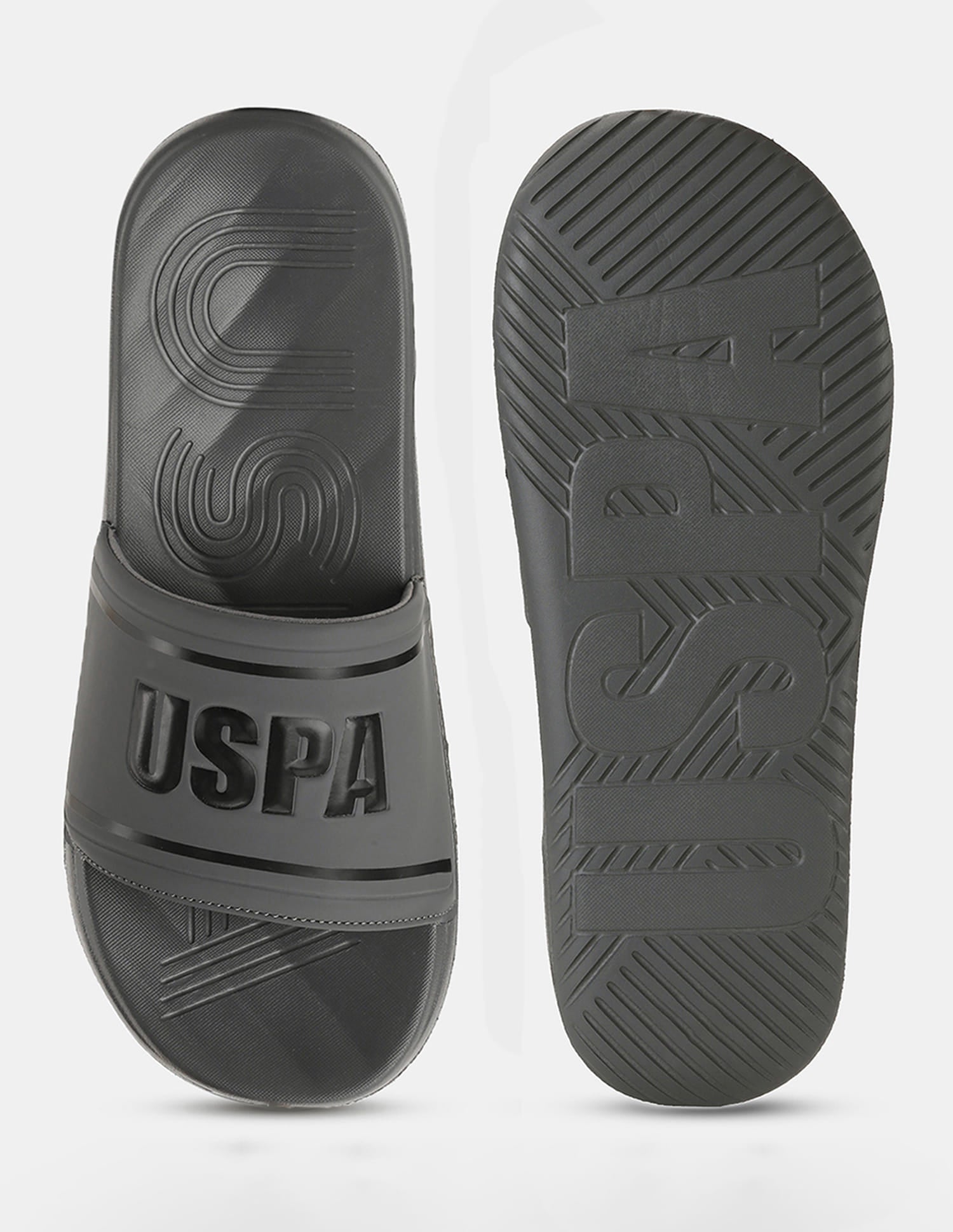 Men Eva Deja Slippers Grey - U.S. Polo Assn. India | Large