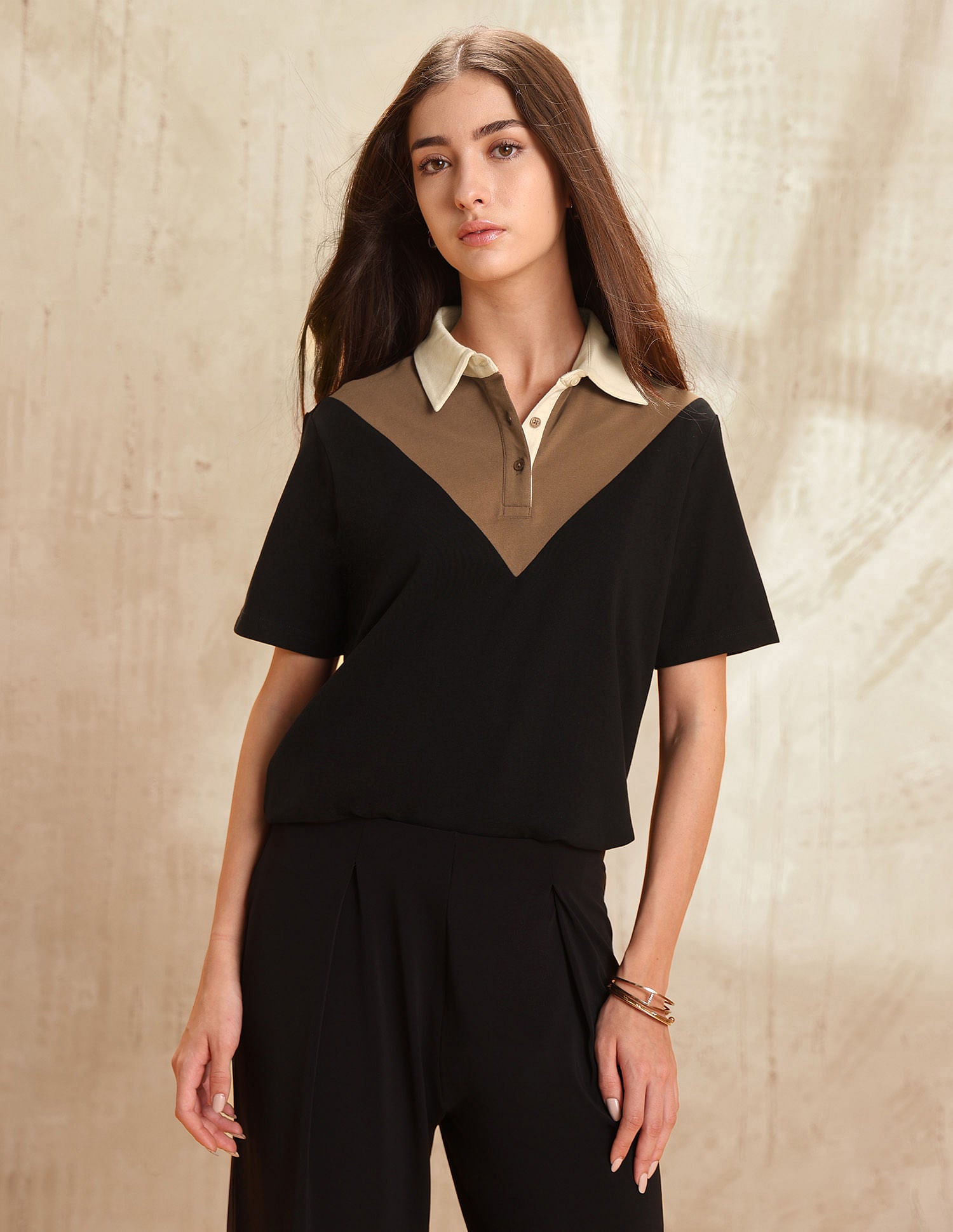 Relaxed Fit Colourblocked Polo Shirt Black - U.S. Polo Assn. India | Large