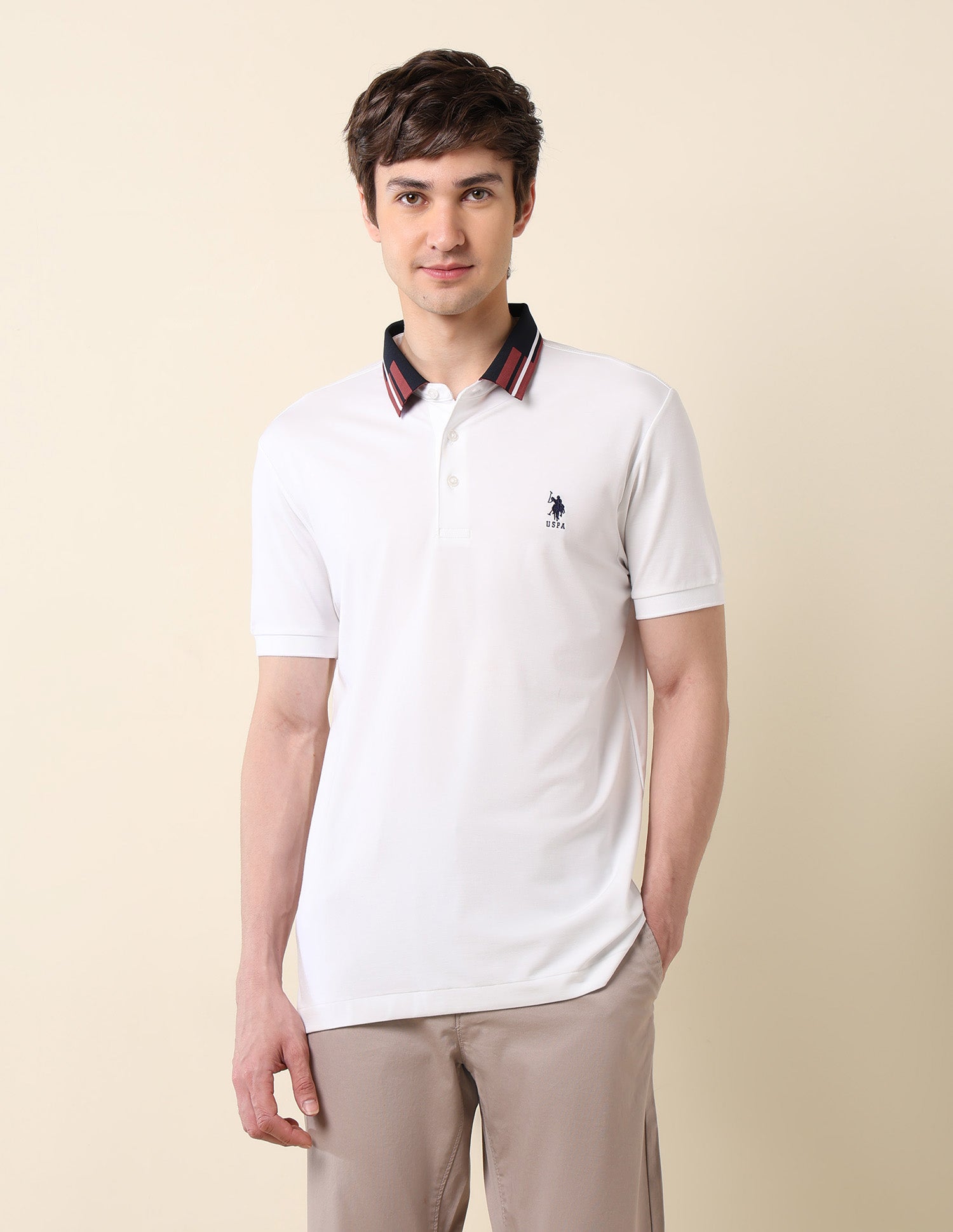 Slim Fit Classic Polo Shirt White - U.S. Polo Assn. India | Large