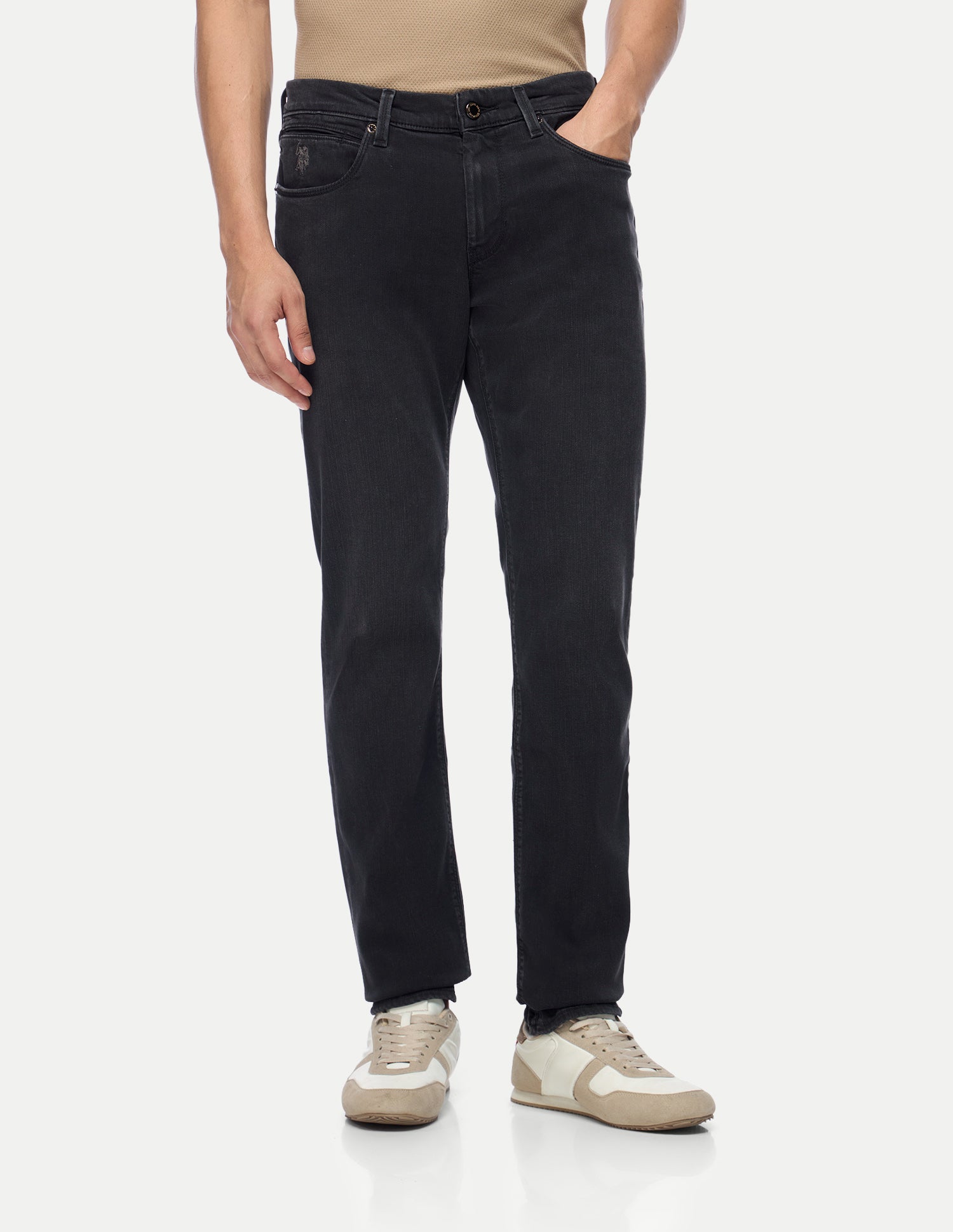 Brandon Slim-Tapered Fit Black Jeans Washed Black - U.S. Polo Assn. India | Large