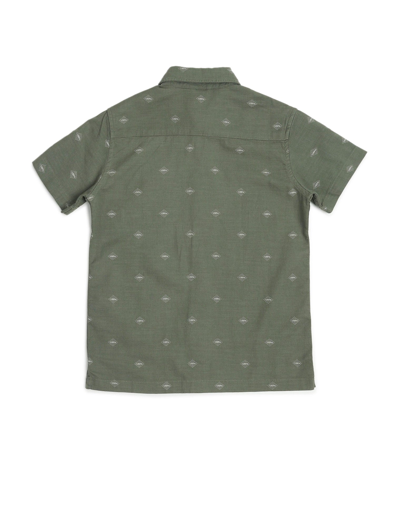 Boys Brand Printed Boxy Fit Shirt Green - U.S. POLO ASSN. | Large