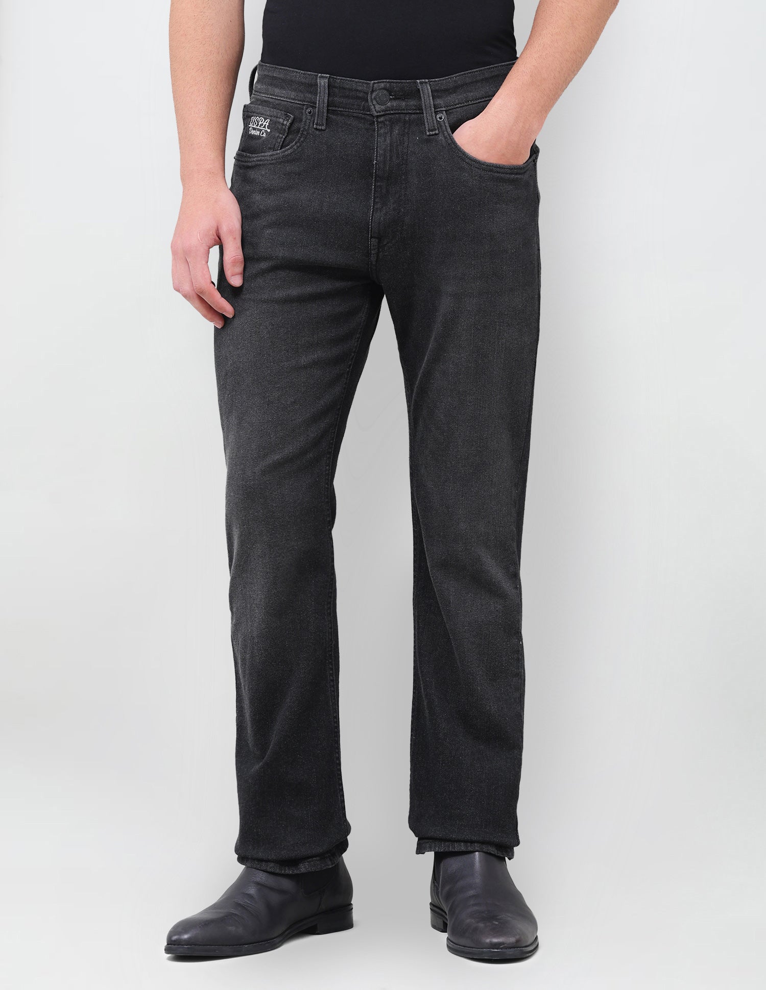 Connor Bootcut Fit Black Jeans Black - U.S. Polo Assn. India | Large