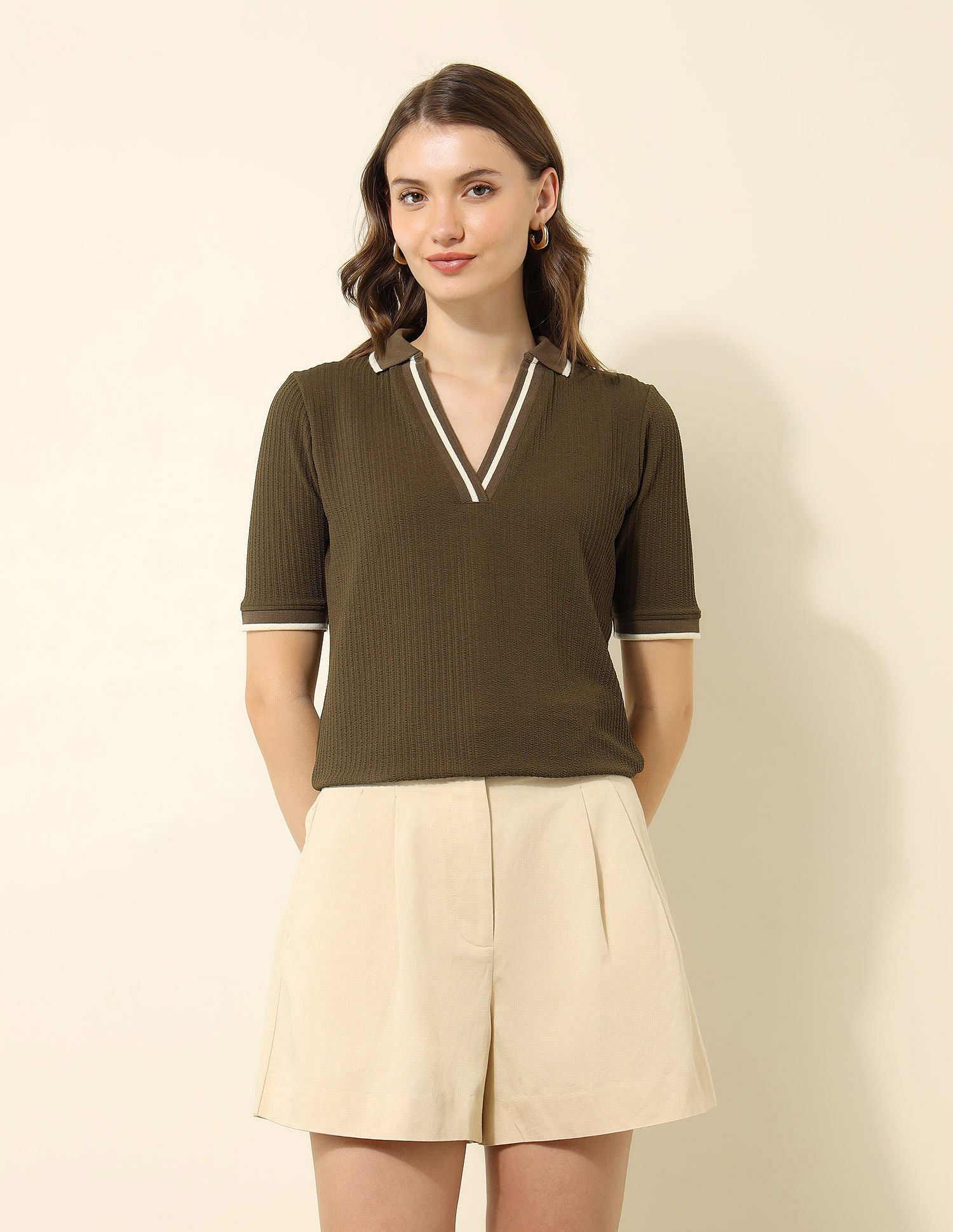 Regular Fit Textured Polo Shirt Olive - U.S. POLO ASSN. | Large