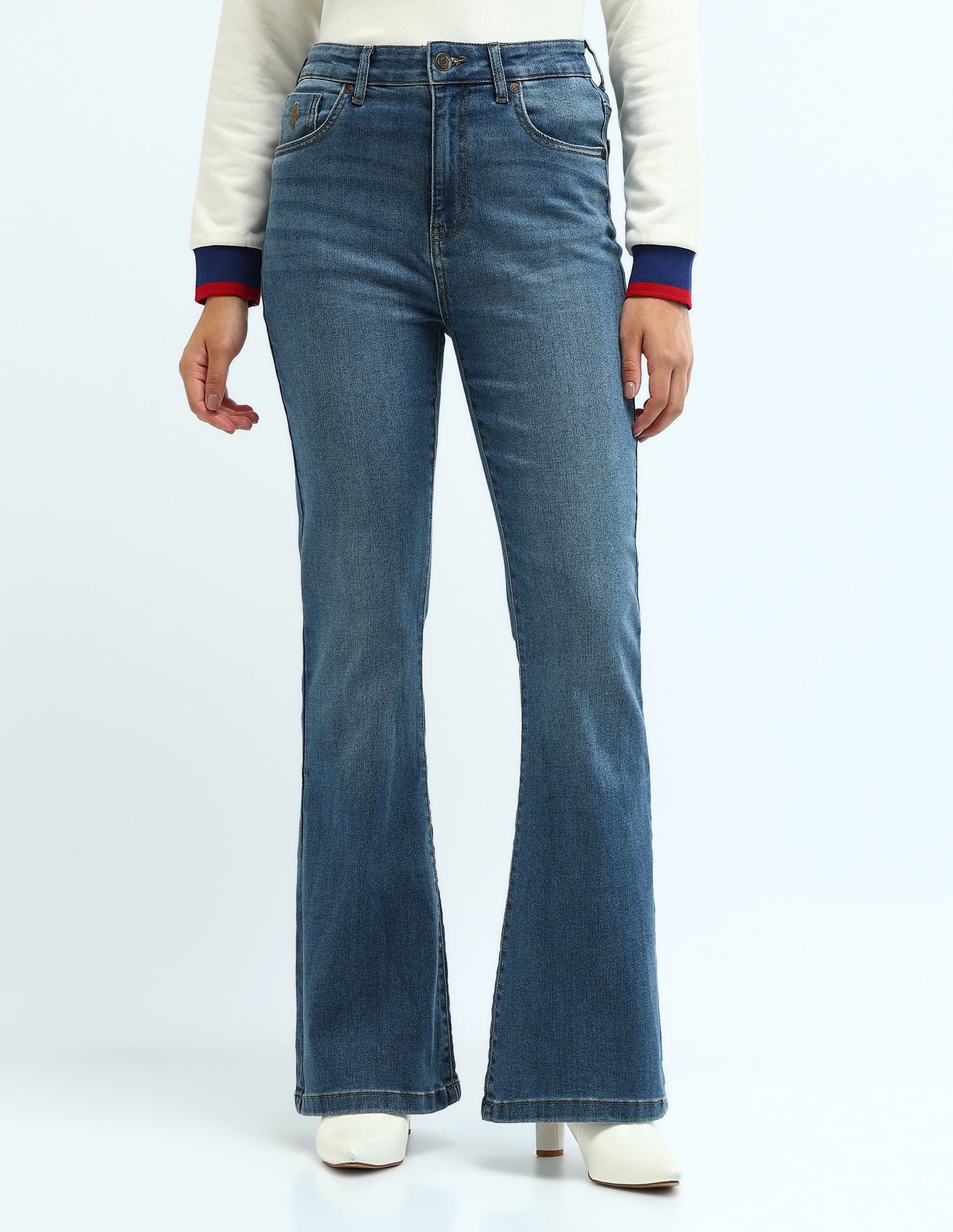 High Rise Flared Jeans Blue - U.S. Polo Assn. India | Large