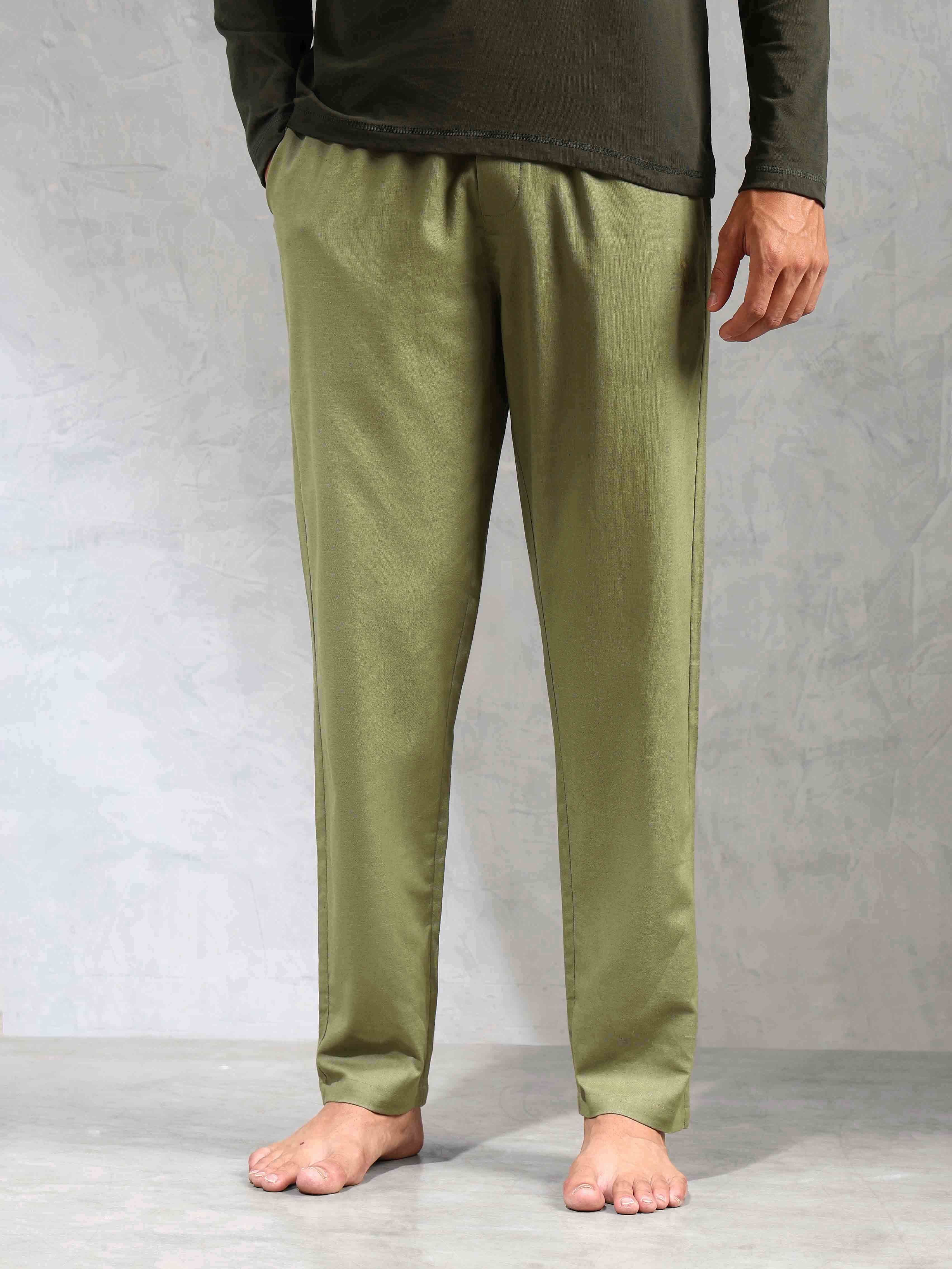 Relaxed Fit Cotton Linen OELP8 Lounge Pants - Pack Of 1 Sage - U.S. POLO ASSN. | Large