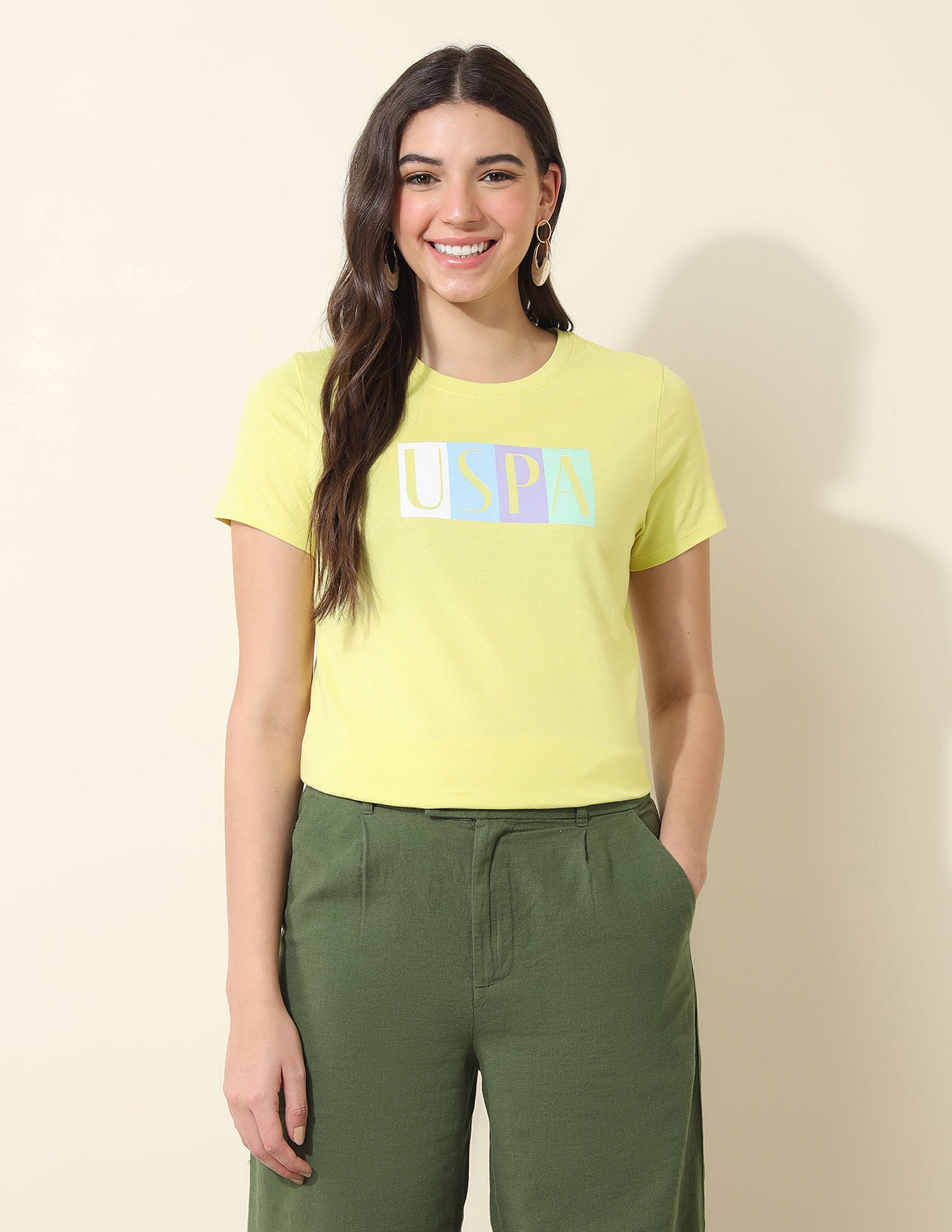 Regular Fit Brand Printed T-Shirt Yellow - U.S. Polo Assn. India | Large