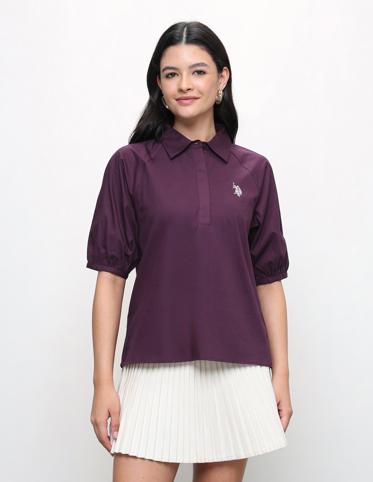 Solid Relaxed Fit Shirt Purple - U.S. Polo Assn. India | Large