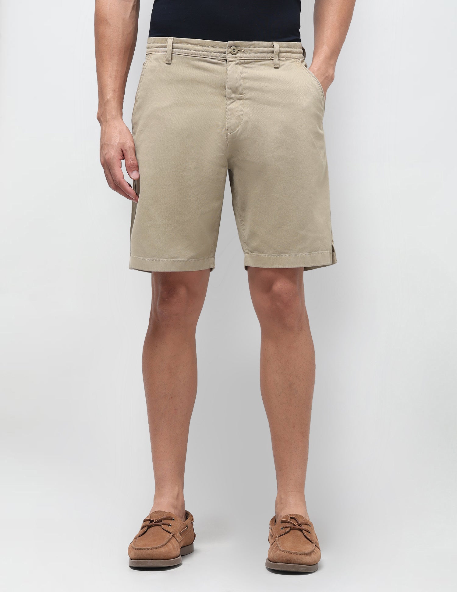 Mid Rise Slim Fit Shorts Khaki - U.S. Polo Assn. India | Large