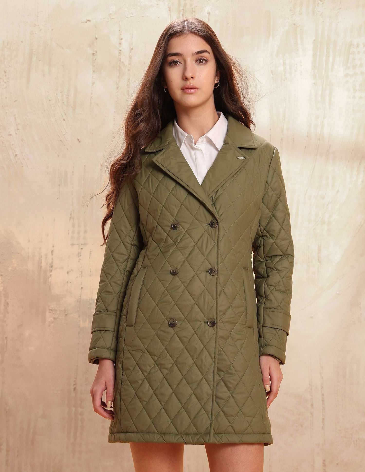 Solid Longline Qulited Jacket Green - U.S. POLO ASSN. | Large