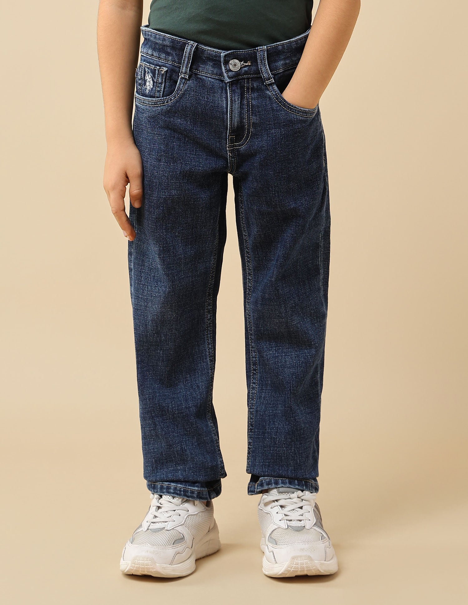 Boys Relaxed Fit Mid Rise Jeans Blue - U.S. POLO ASSN. | Large