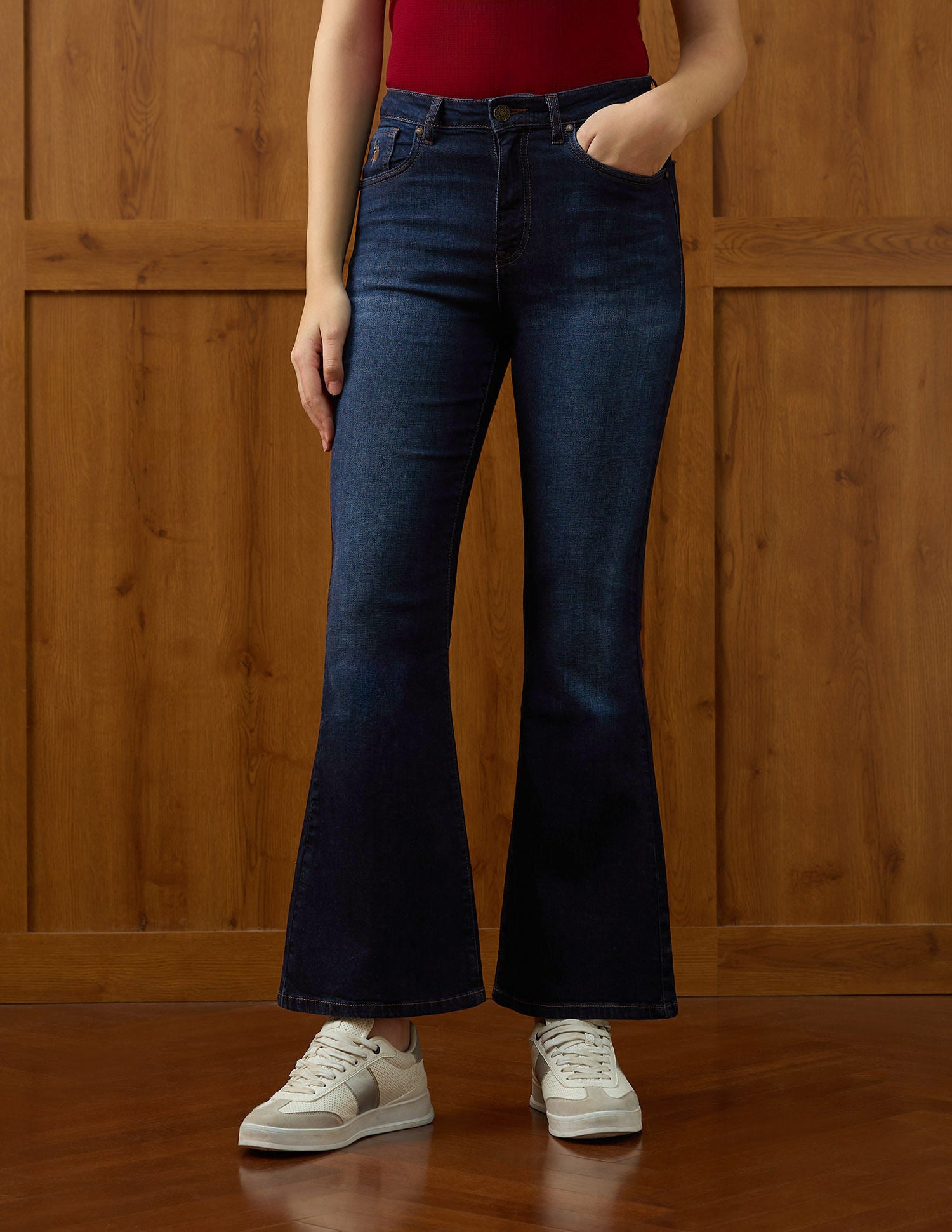 High-Rise Extreme Flared Fit Jeans Blue - U.S. POLO ASSN. | Large