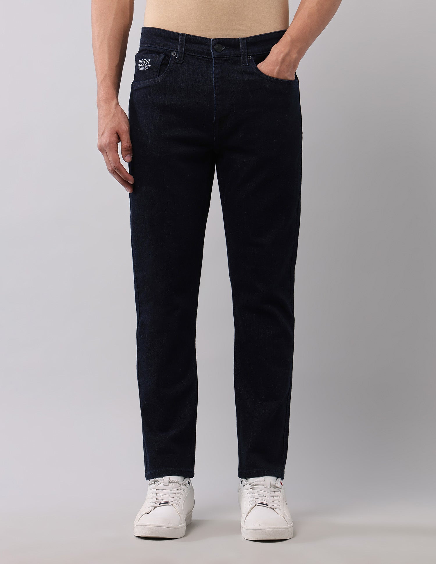 Cole Comfort Cropped Fit Blue Jeans Blue - U.S. Polo Assn. India | Large