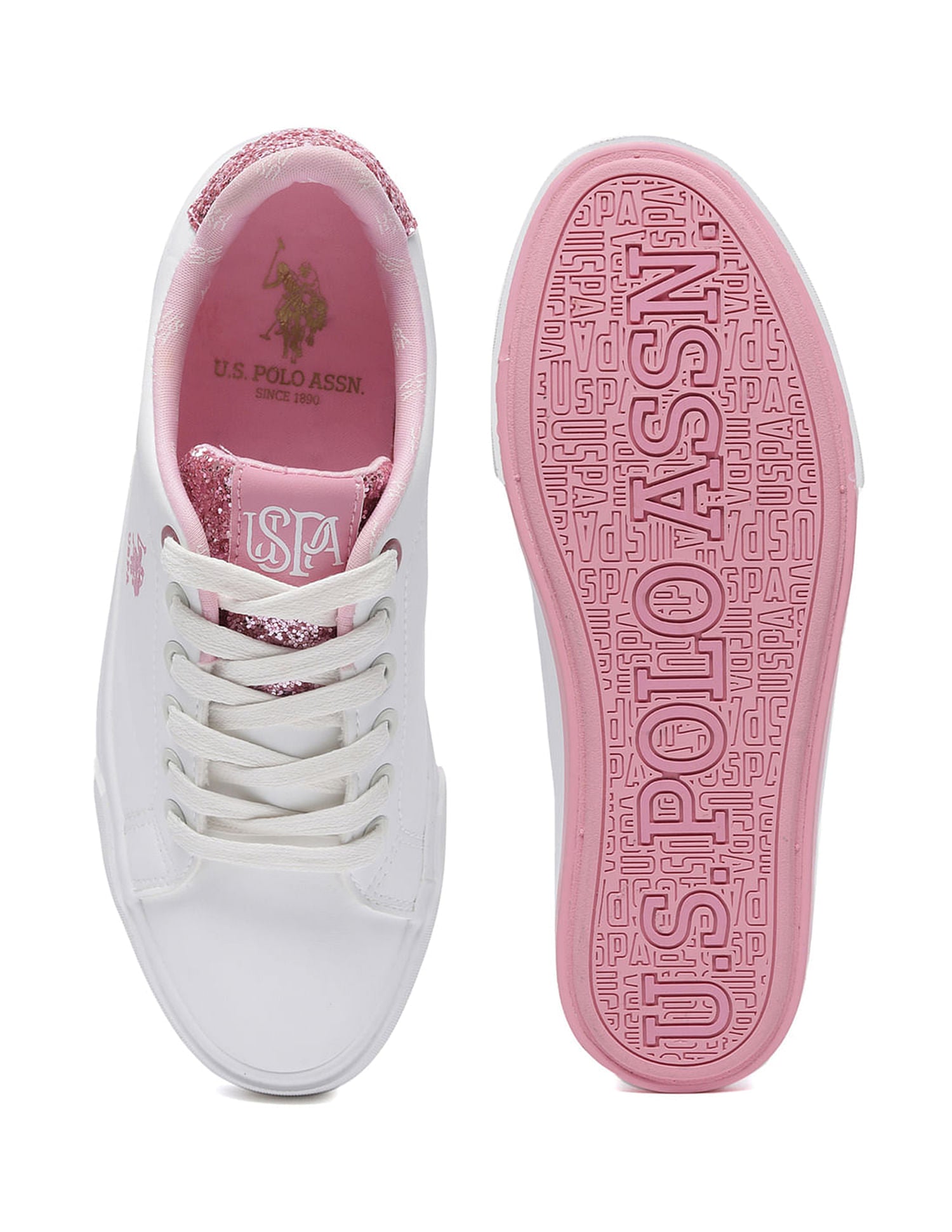 Women Lace Ups Logo Beverly 2.0 Sneakers White - U.S. Polo Assn. India | Large